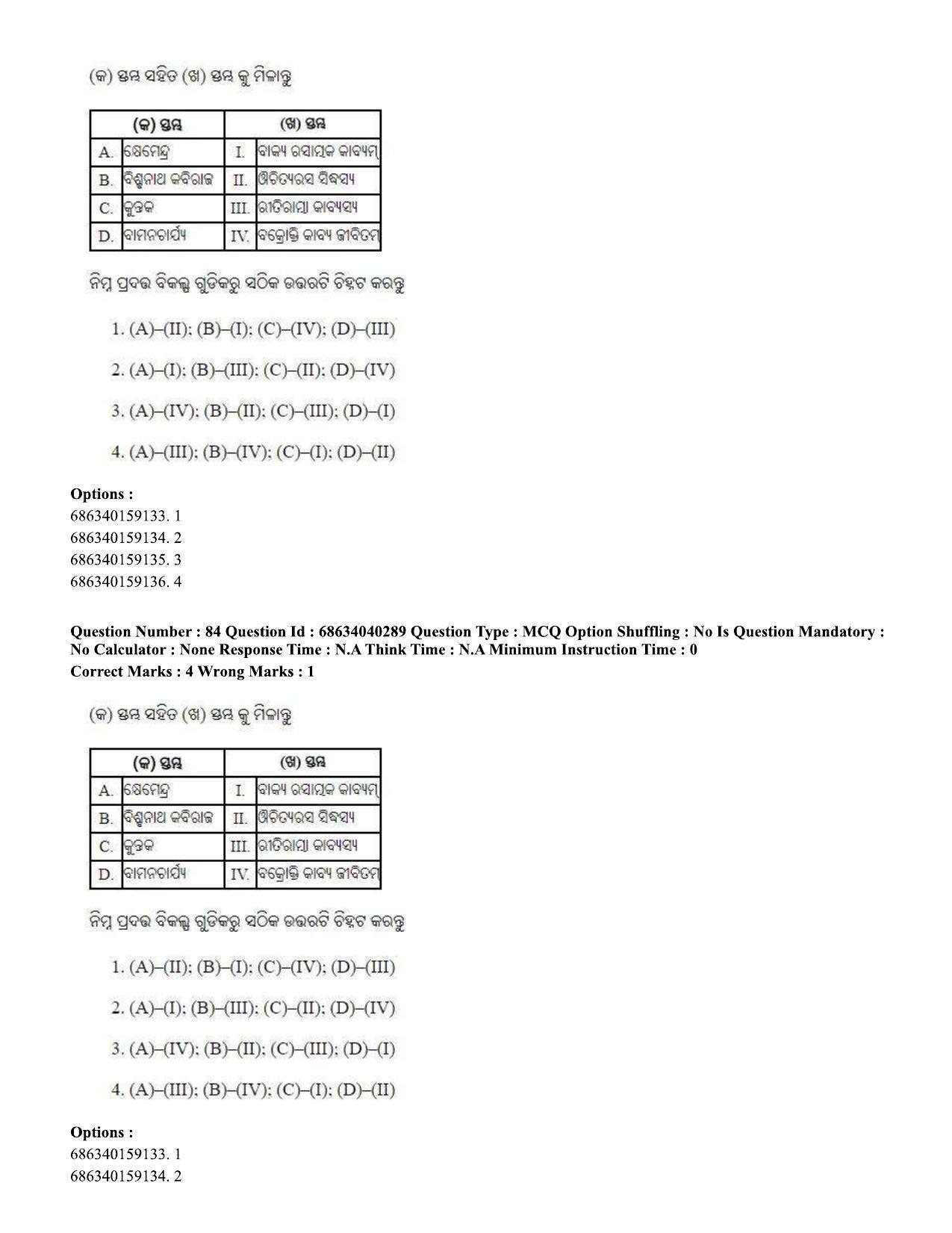 CUET PG 2023: LAQP27 – Odia (Eng) - Shift 3 (25-06-2023) Question Paper - Page 132