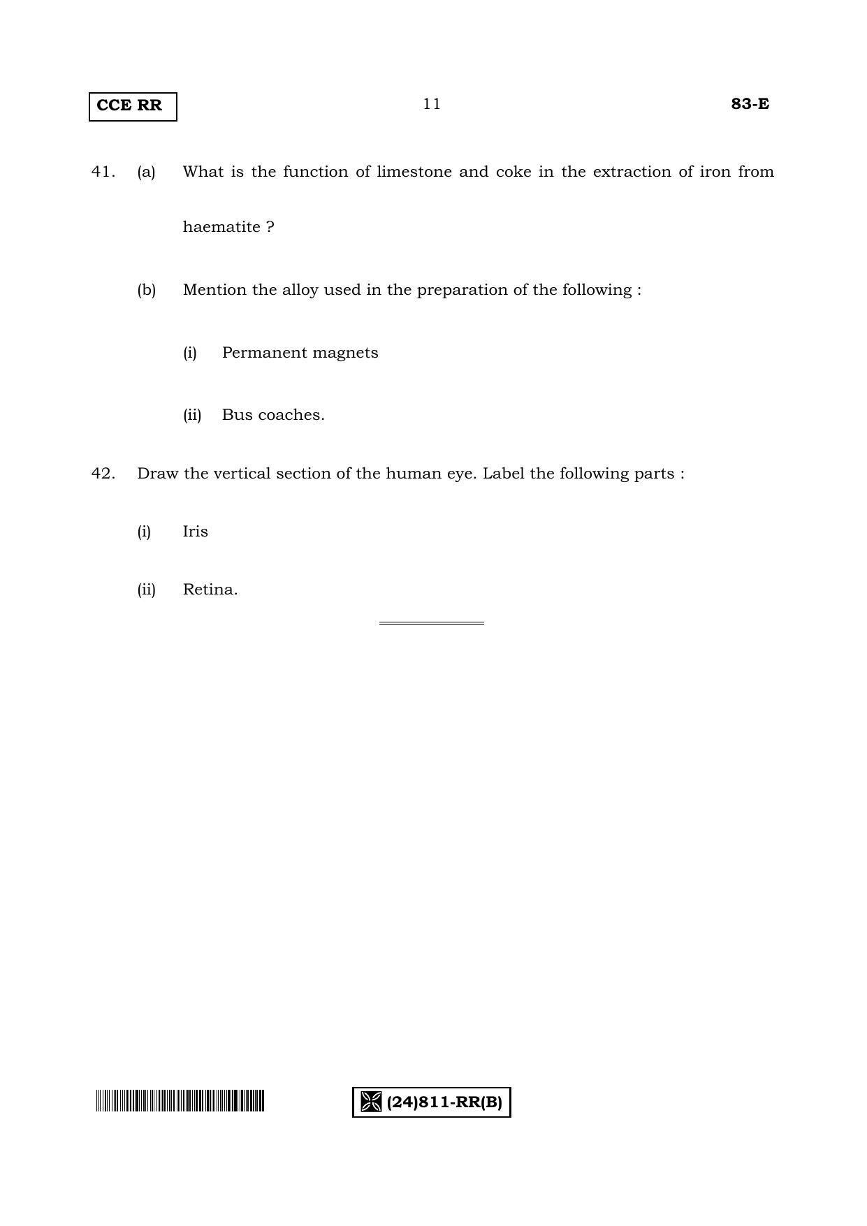 Karnataka SSLC Science (ENGLISH Medium) - 83-E-_RR_-811-B_e2 (Supplementary) June 2019 Question Paper - Page 11