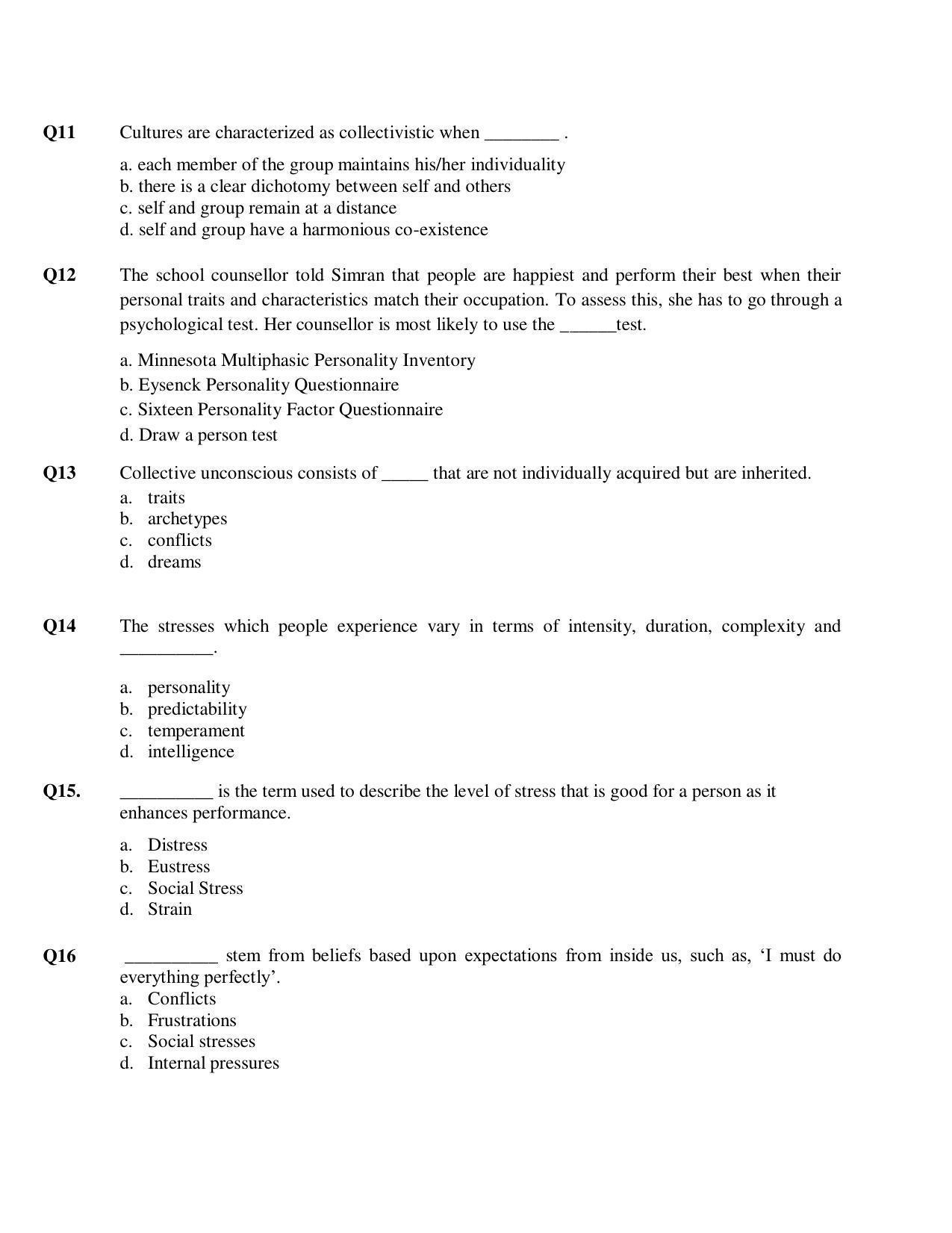 CBSE Class 12th Psychology Sample Question Paper 2021-22 - Page 3