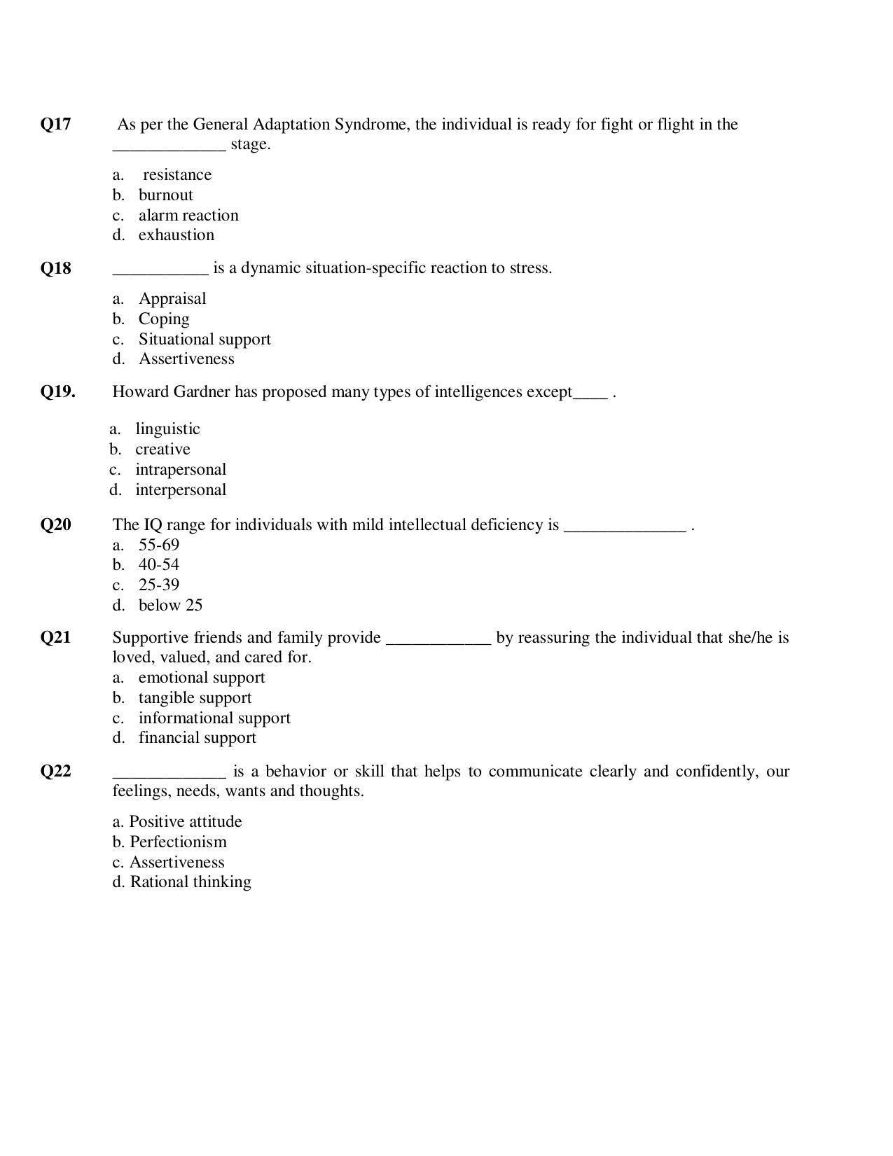 CBSE Class 12th Psychology Sample Question Paper 2021-22 - Page 4