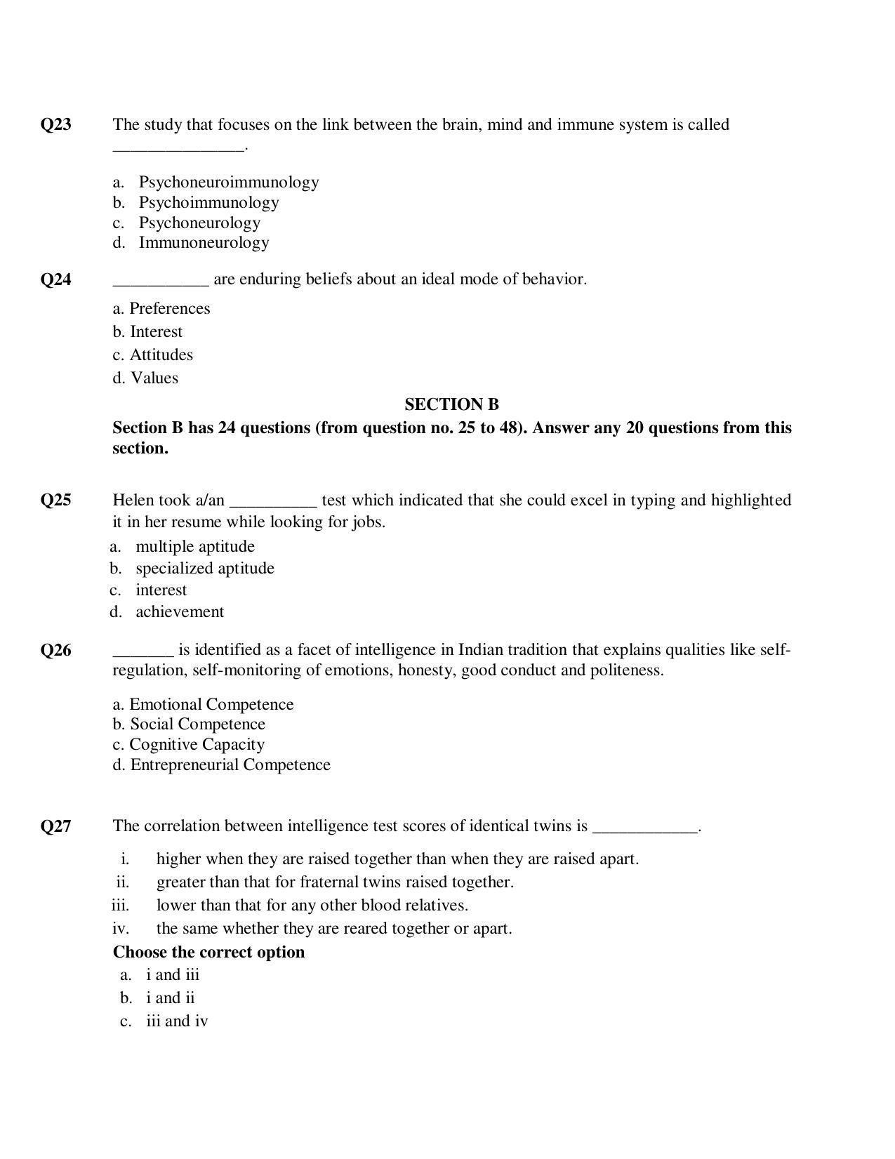 CBSE Class 12th Psychology Sample Question Paper 2021-22 - Page 5