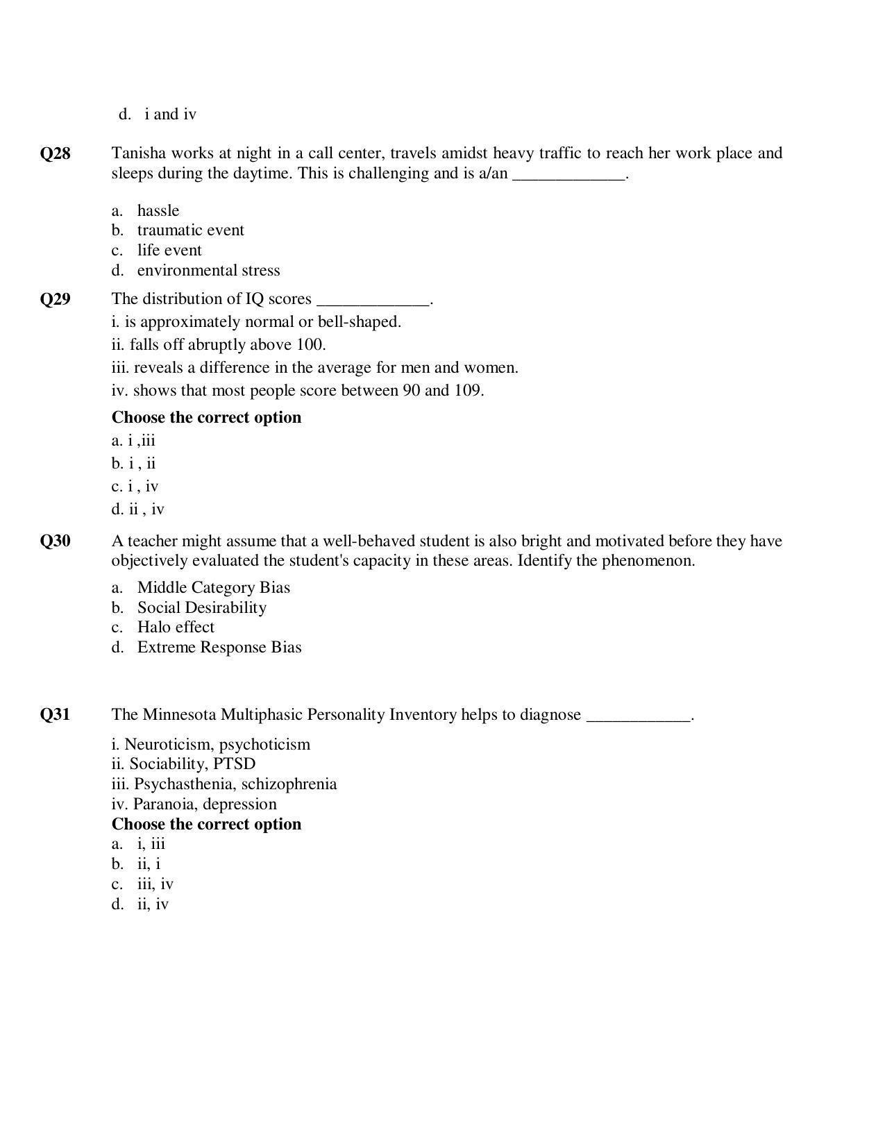 CBSE Class 12th Psychology Sample Question Paper 2021-22 - Page 6