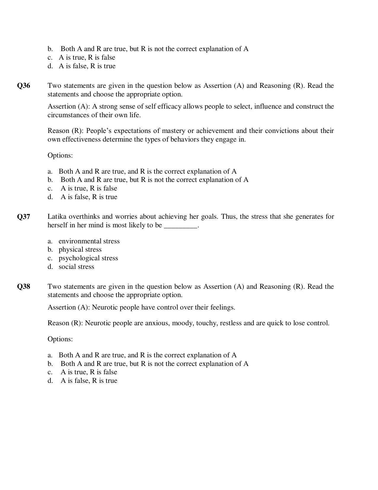 CBSE Class 12th Psychology Sample Question Paper 2021-22 - Page 8