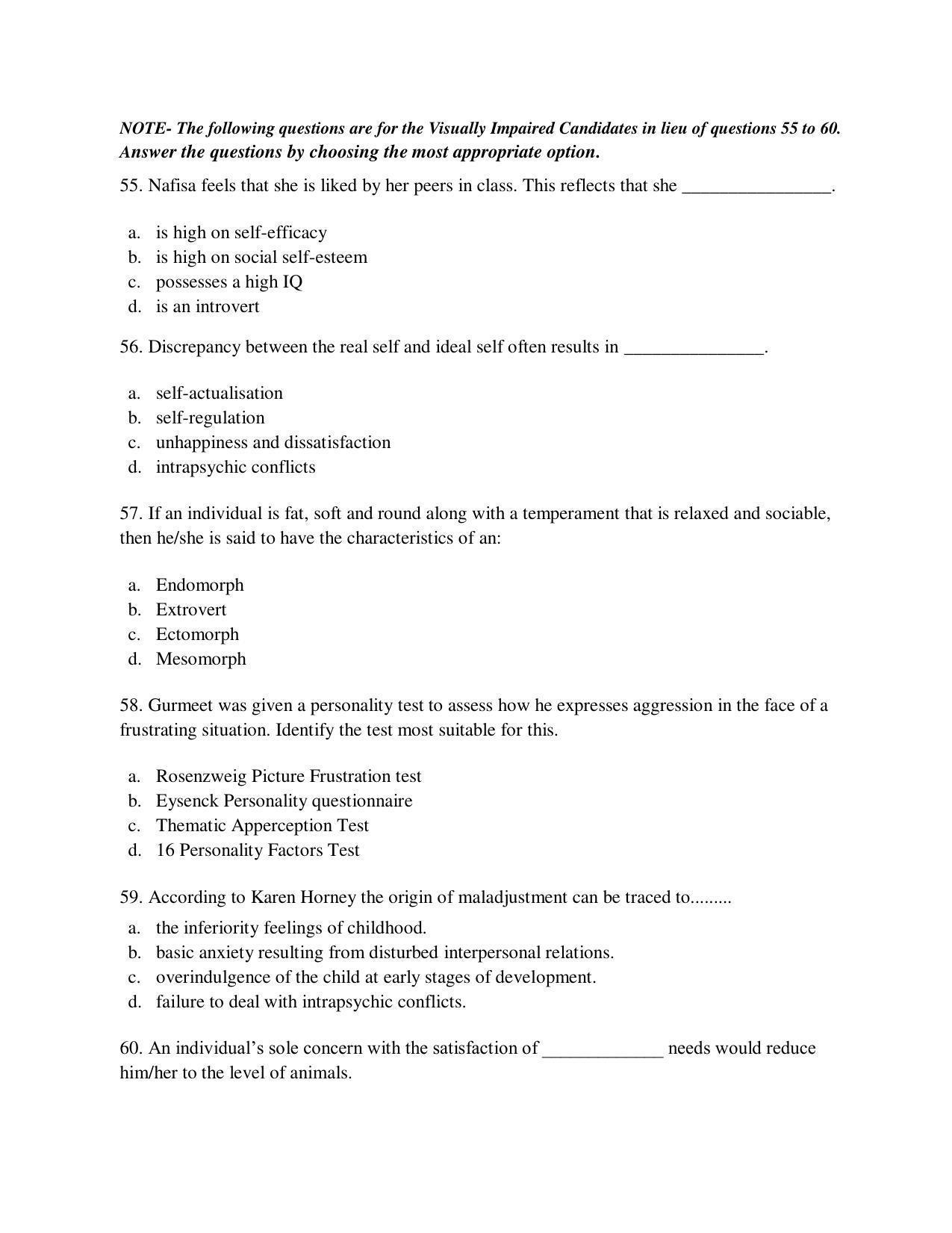CBSE Class 12th Psychology Sample Question Paper 2021-22 - Page 15