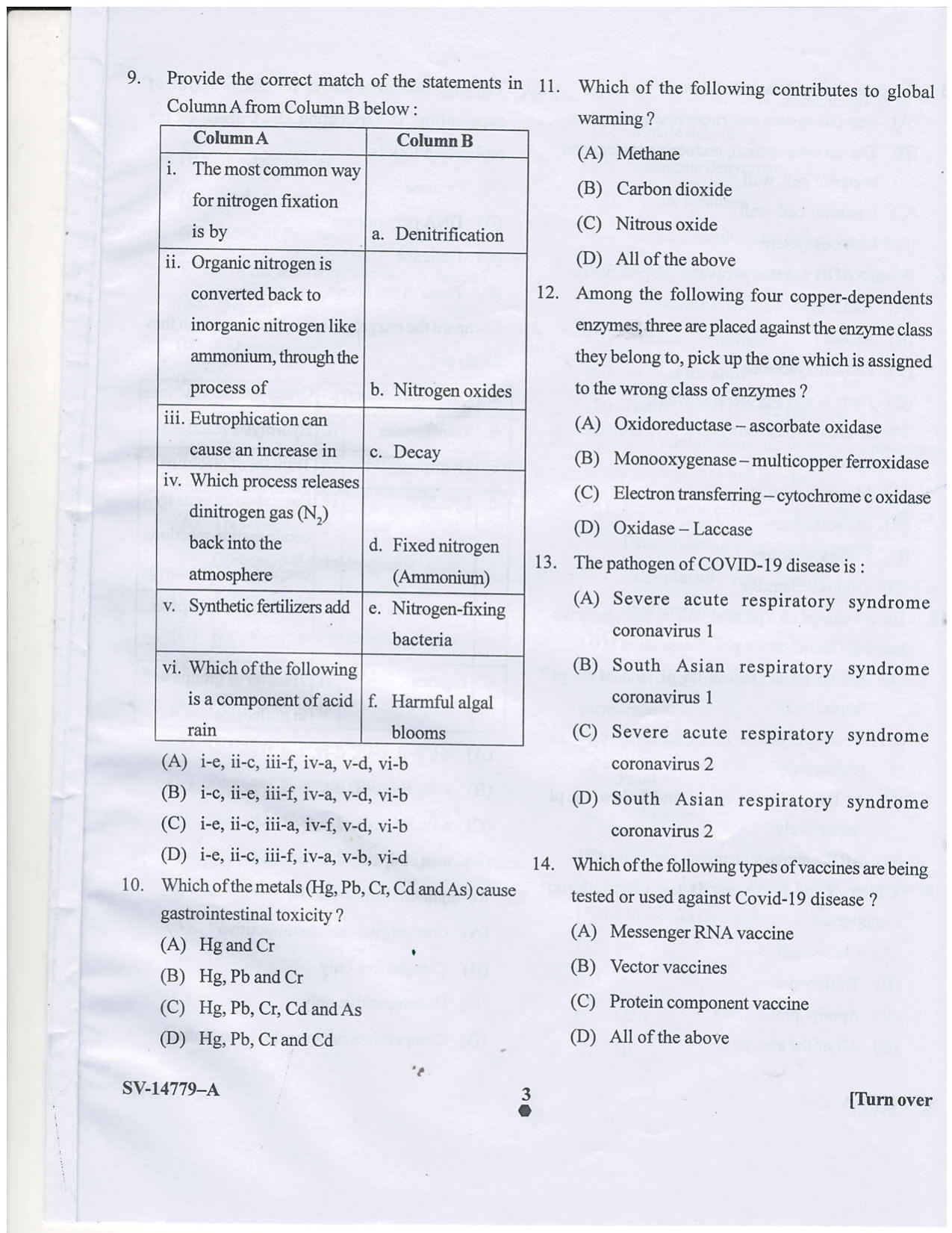 KUET 2023 M.Sc. BioChemistry Question Paper - Page 11