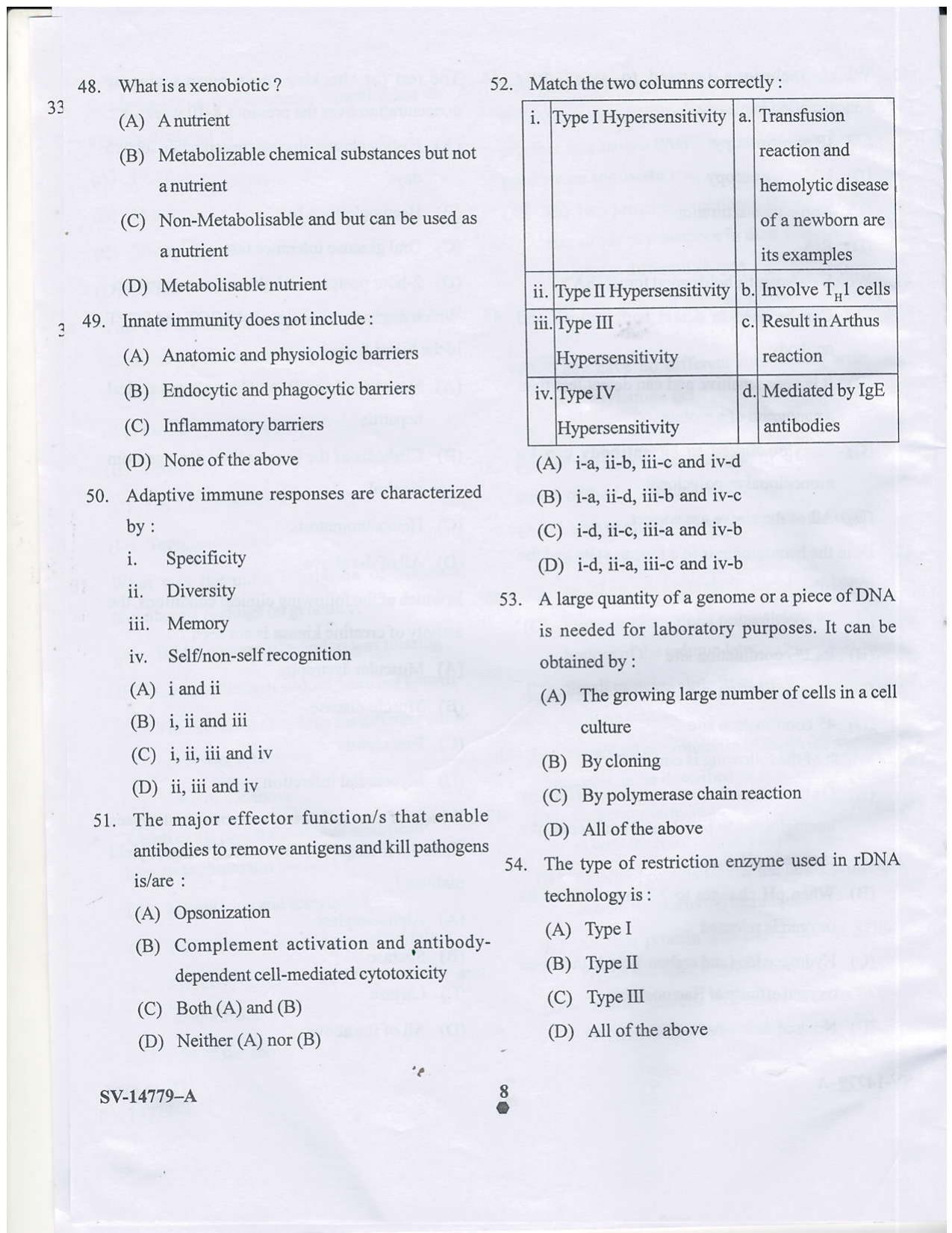 KUET 2023 M.Sc. BioChemistry Question Paper - Page 16
