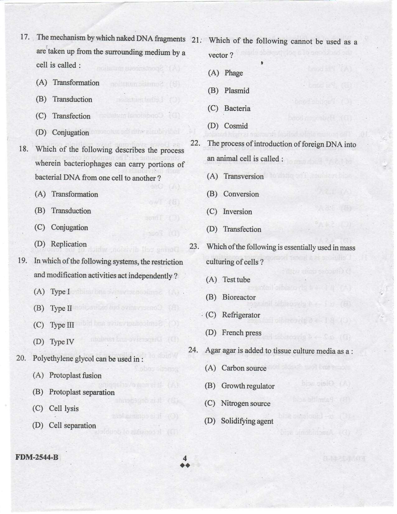 KUET 2023 M.Sc. BioChemistry Question Paper - Page 40
