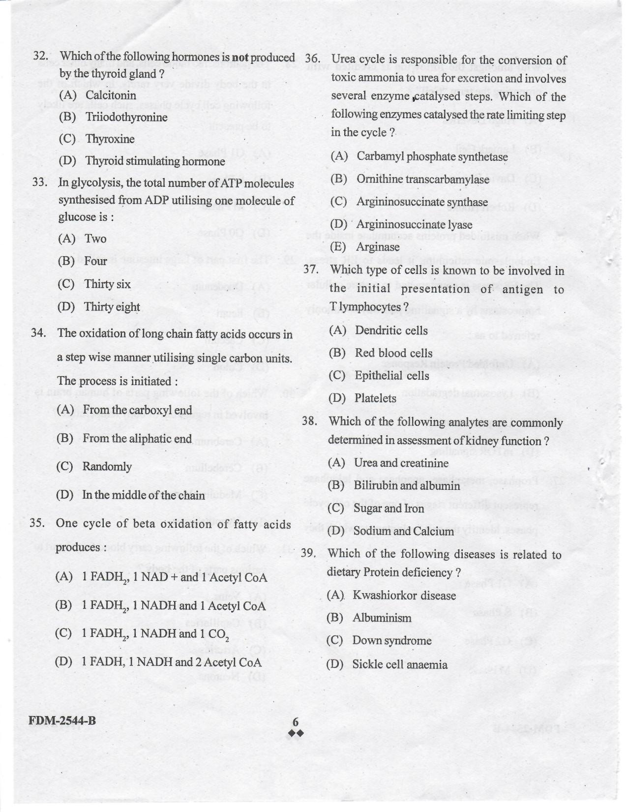 KUET 2023 M.Sc. BioChemistry Question Paper - Page 42