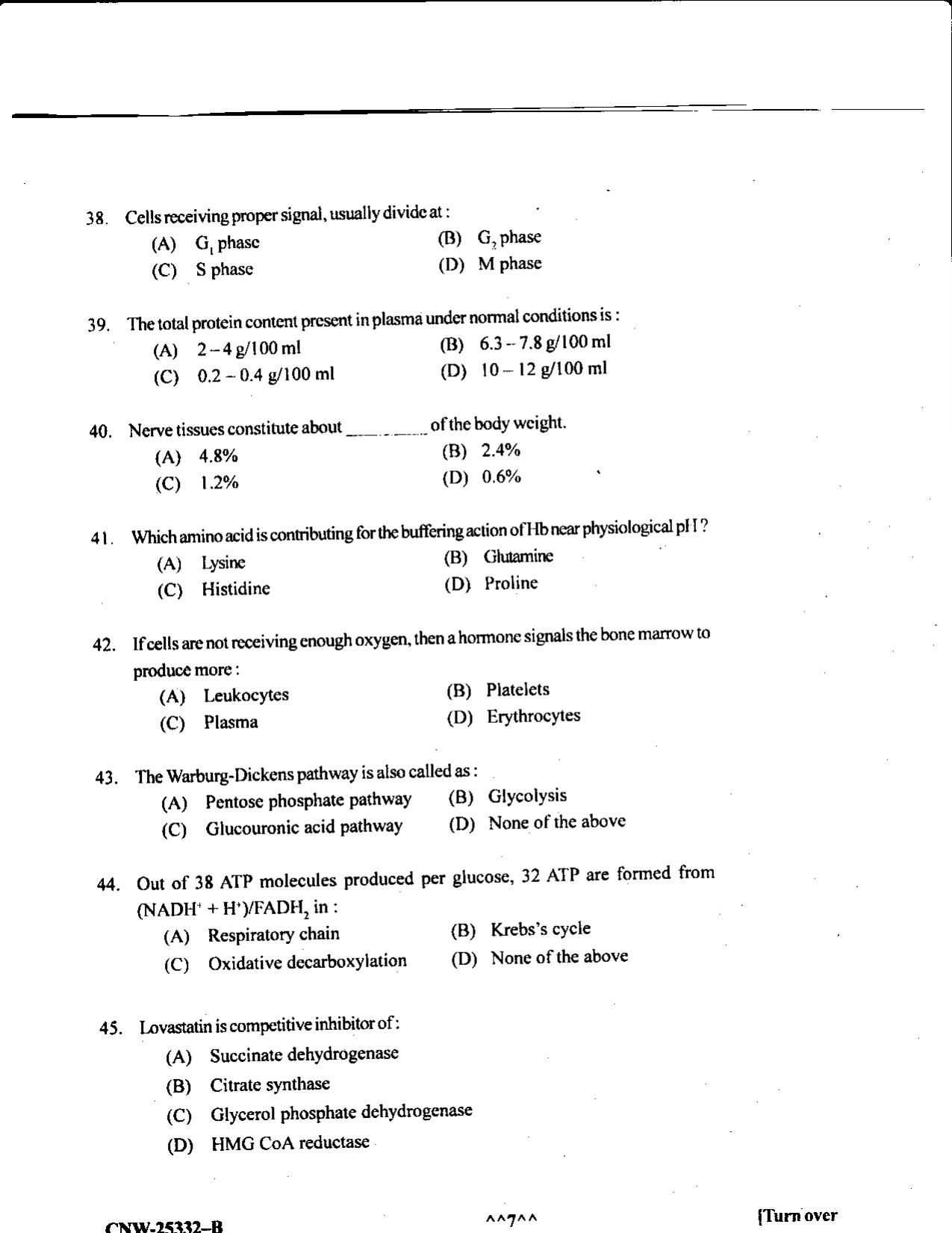 KUET 2023 M.Sc. BioChemistry Question Paper - Page 67