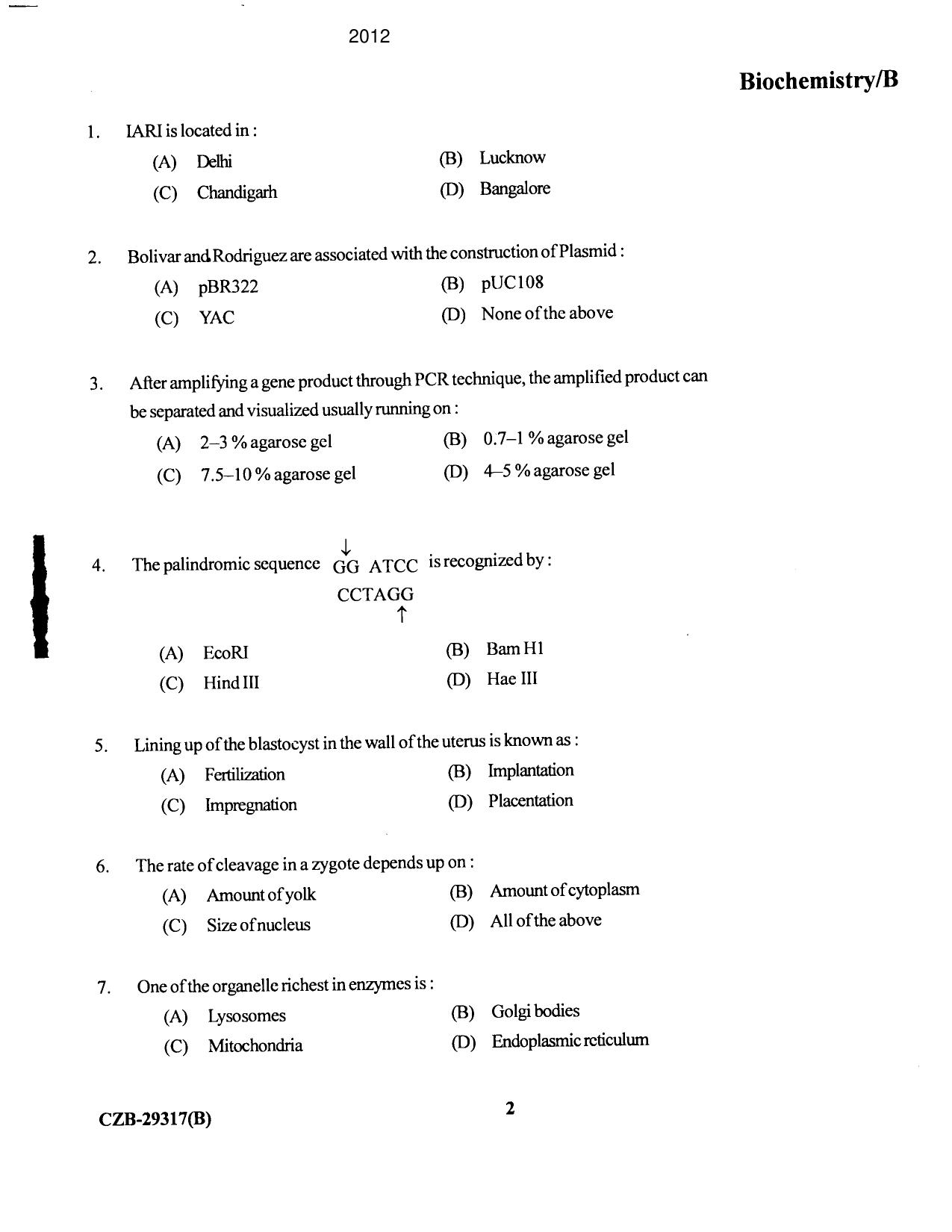 KUET 2023 M.Sc. BioChemistry Question Paper - Page 88