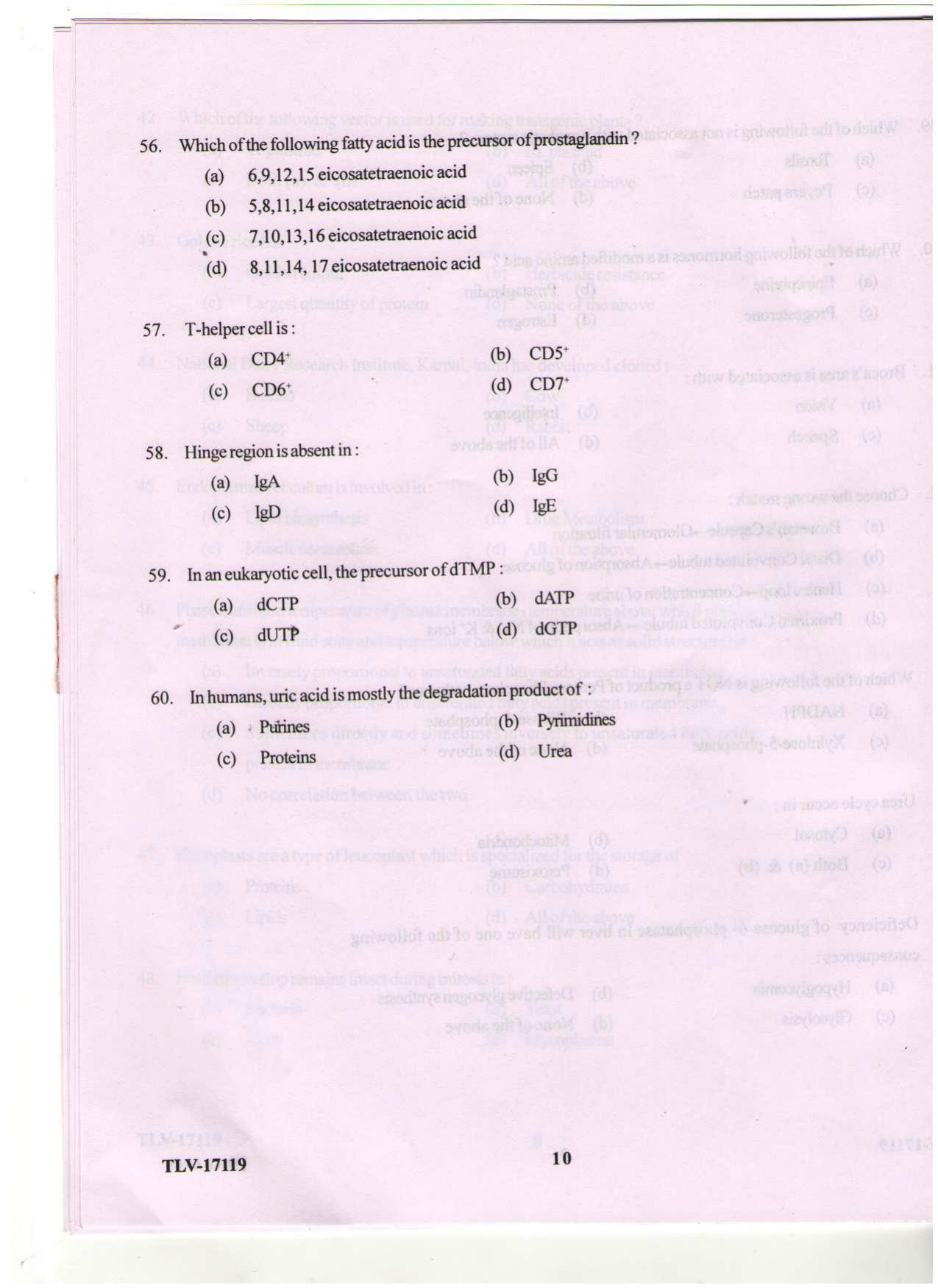 KUET 2023 M.Sc. BioChemistry Question Paper - Page 105
