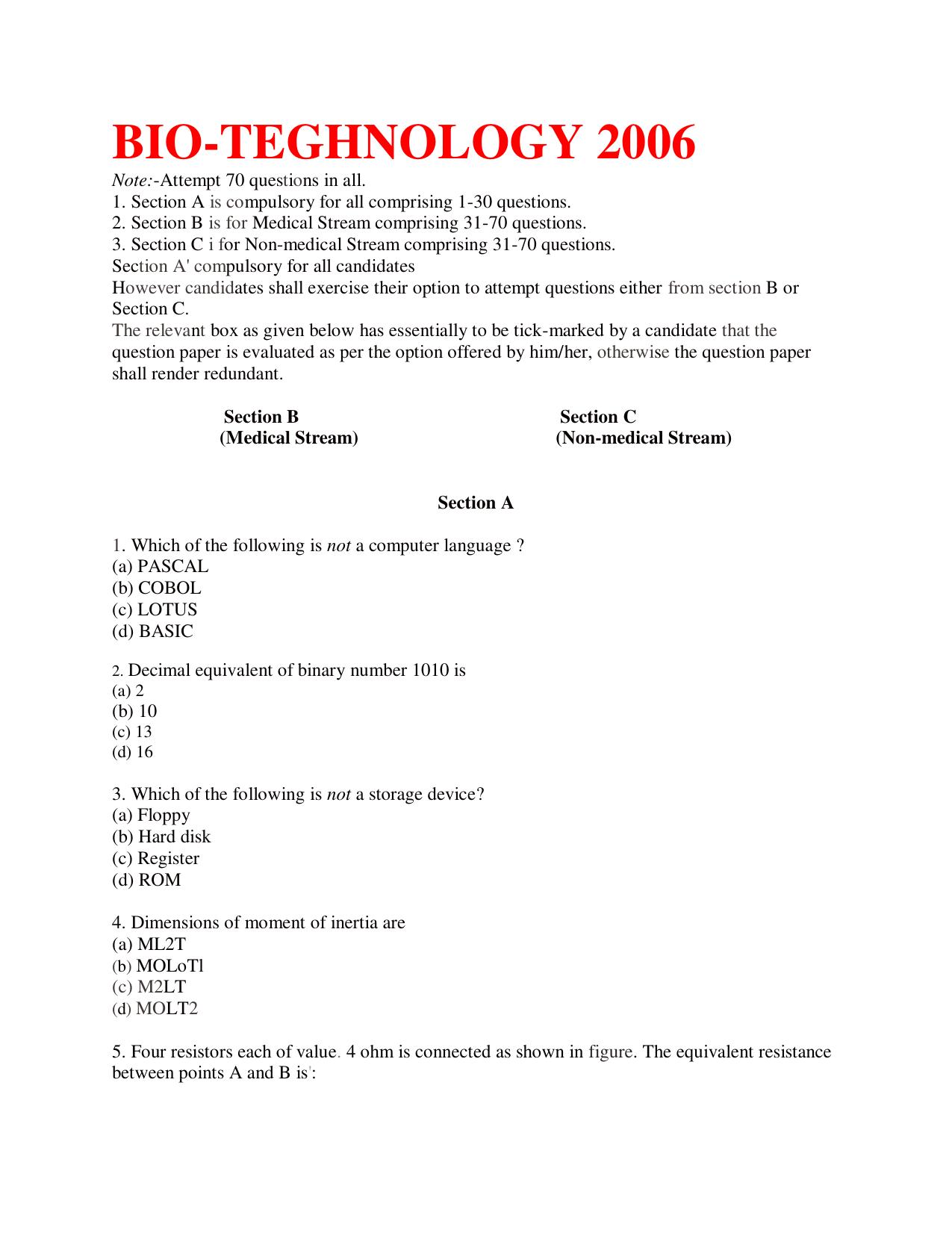 KUET 2023 M.Sc. BioChemistry Question Paper - Page 114