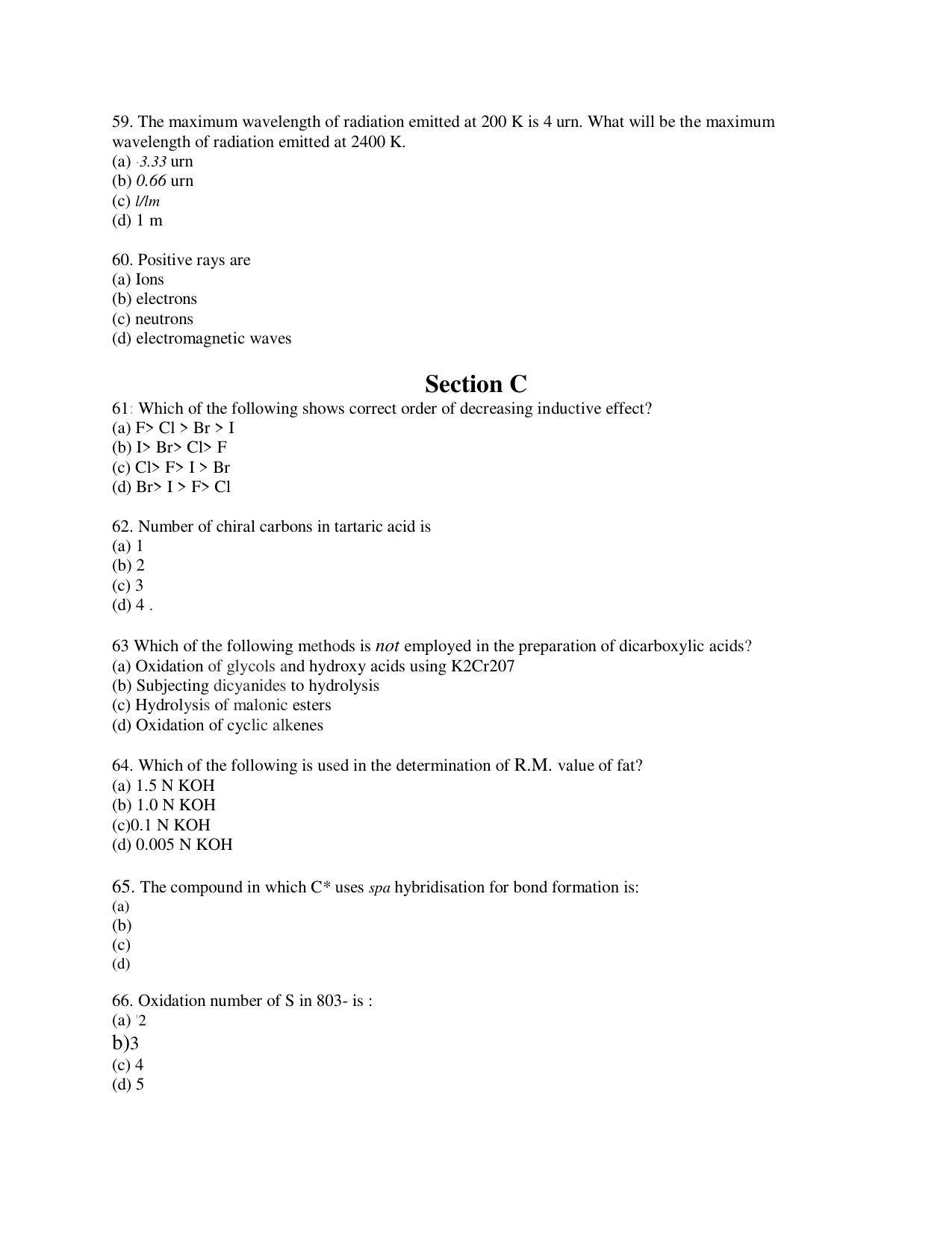 KUET 2023 M.Sc. BioChemistry Question Paper - Page 137