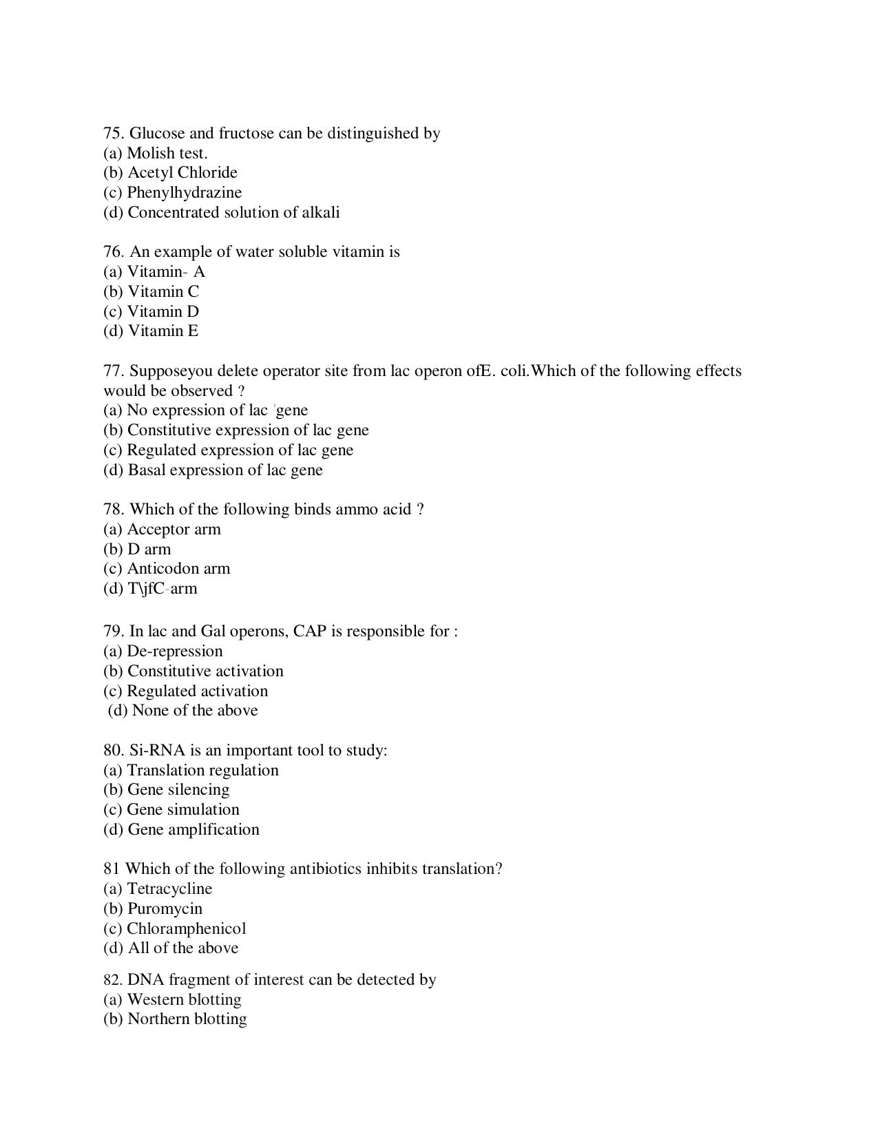 KUET 2023 M.Sc. BioChemistry Question Paper - Page 139