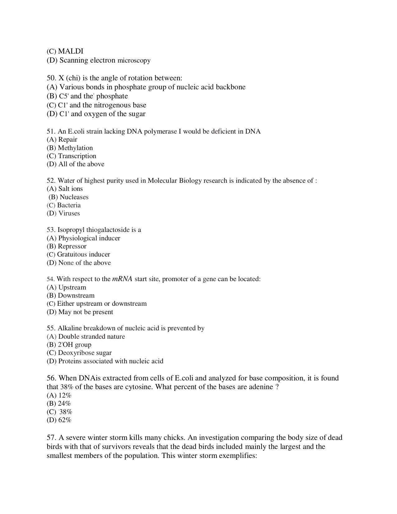 KUET 2023 M.Sc. BioChemistry Question Paper - Page 149