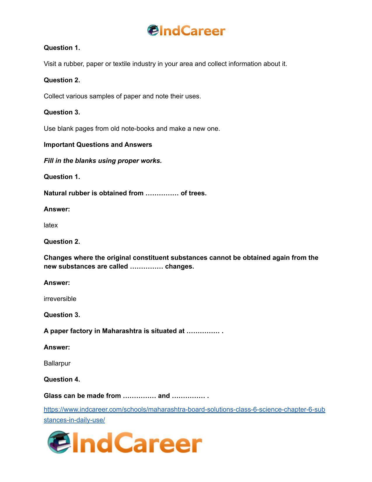 Maharashtra Board Solutions Class 6-Science: Chapter 6- Substances in Daily Use - Page 7