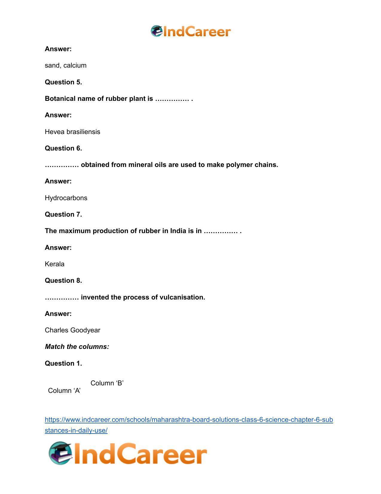 Maharashtra Board Solutions Class 6-Science: Chapter 6- Substances in Daily Use - Page 8