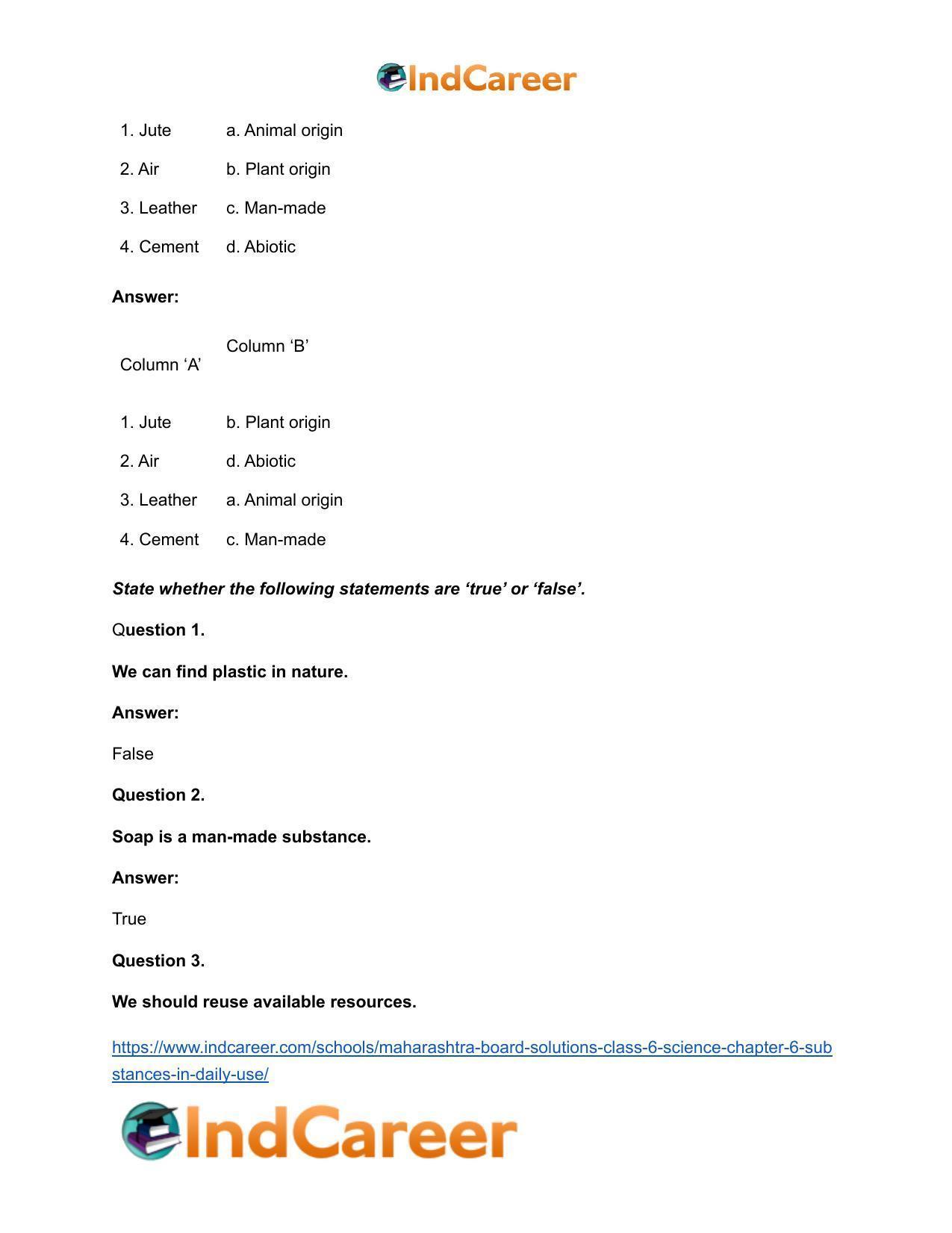 Maharashtra Board Solutions Class 6-Science: Chapter 6- Substances in Daily Use - Page 9