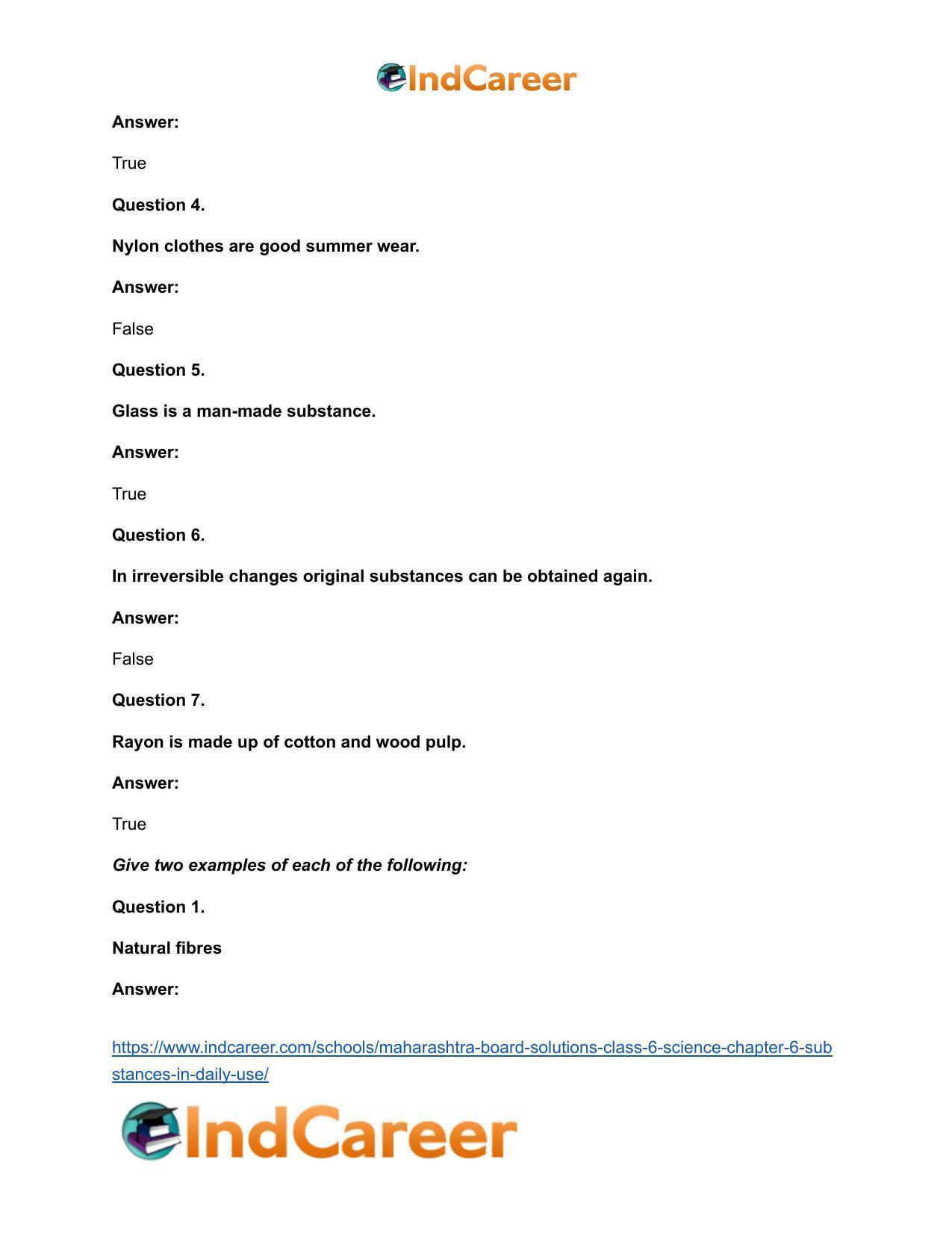 Maharashtra Board Solutions Class 6-Science: Chapter 6- Substances in Daily Use - Page 10