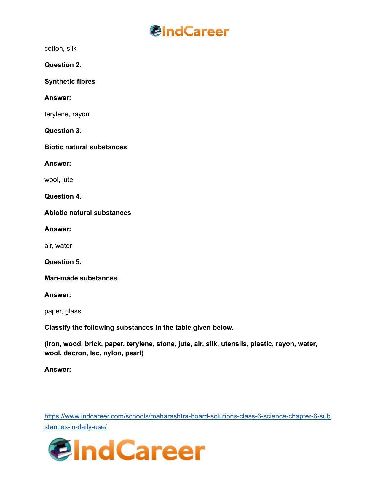 Maharashtra Board Solutions Class 6-Science: Chapter 6- Substances in Daily Use - Page 11