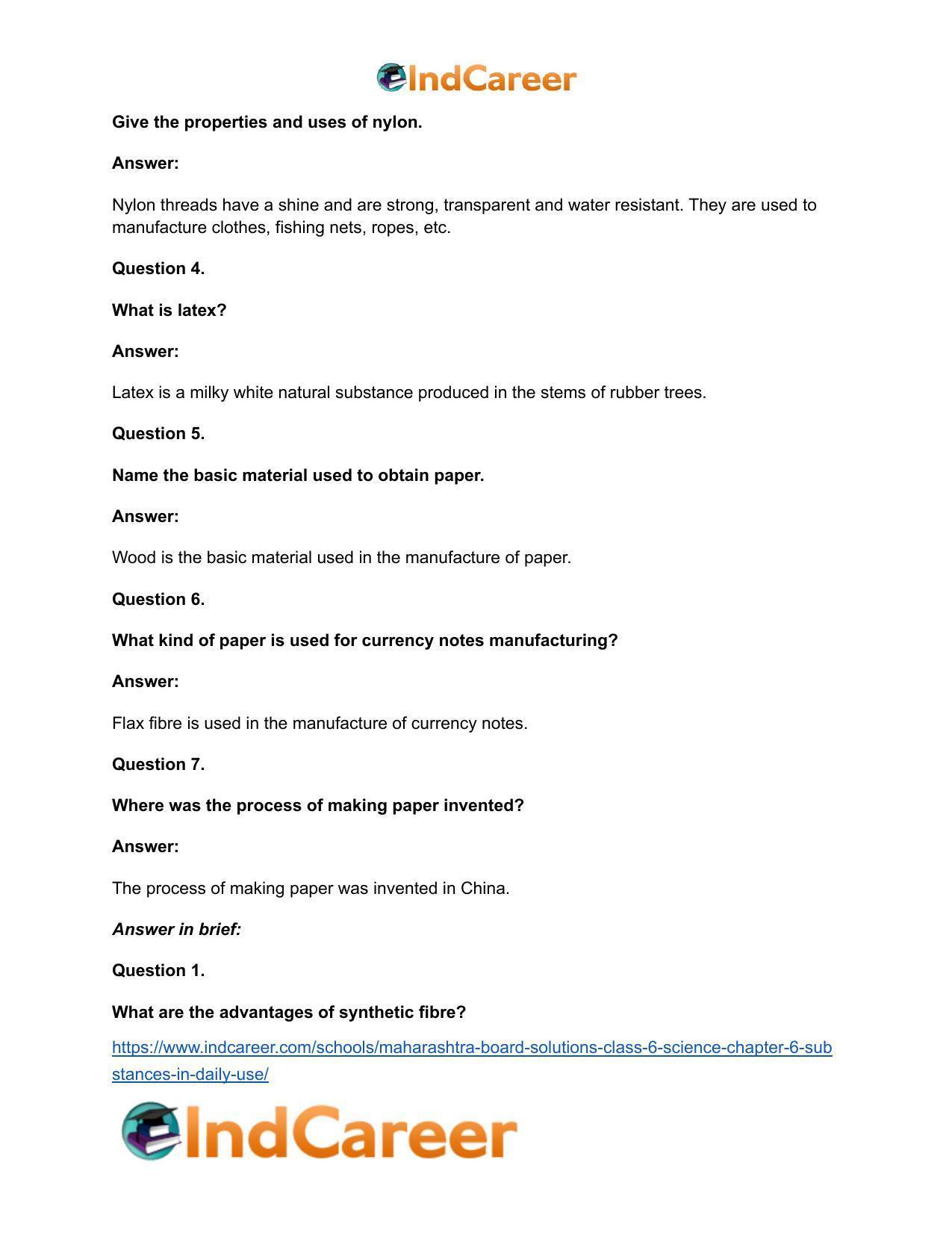 Maharashtra Board Solutions Class 6-Science: Chapter 6- Substances in Daily Use - Page 14