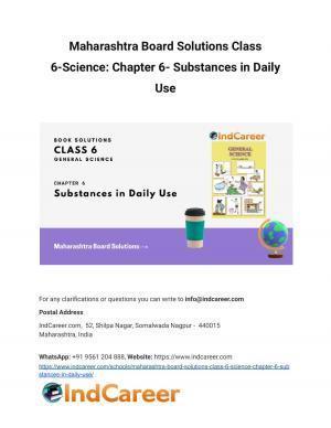 Maharashtra Board Solutions Class 6-Science: Chapter 6- Substances in Daily Use