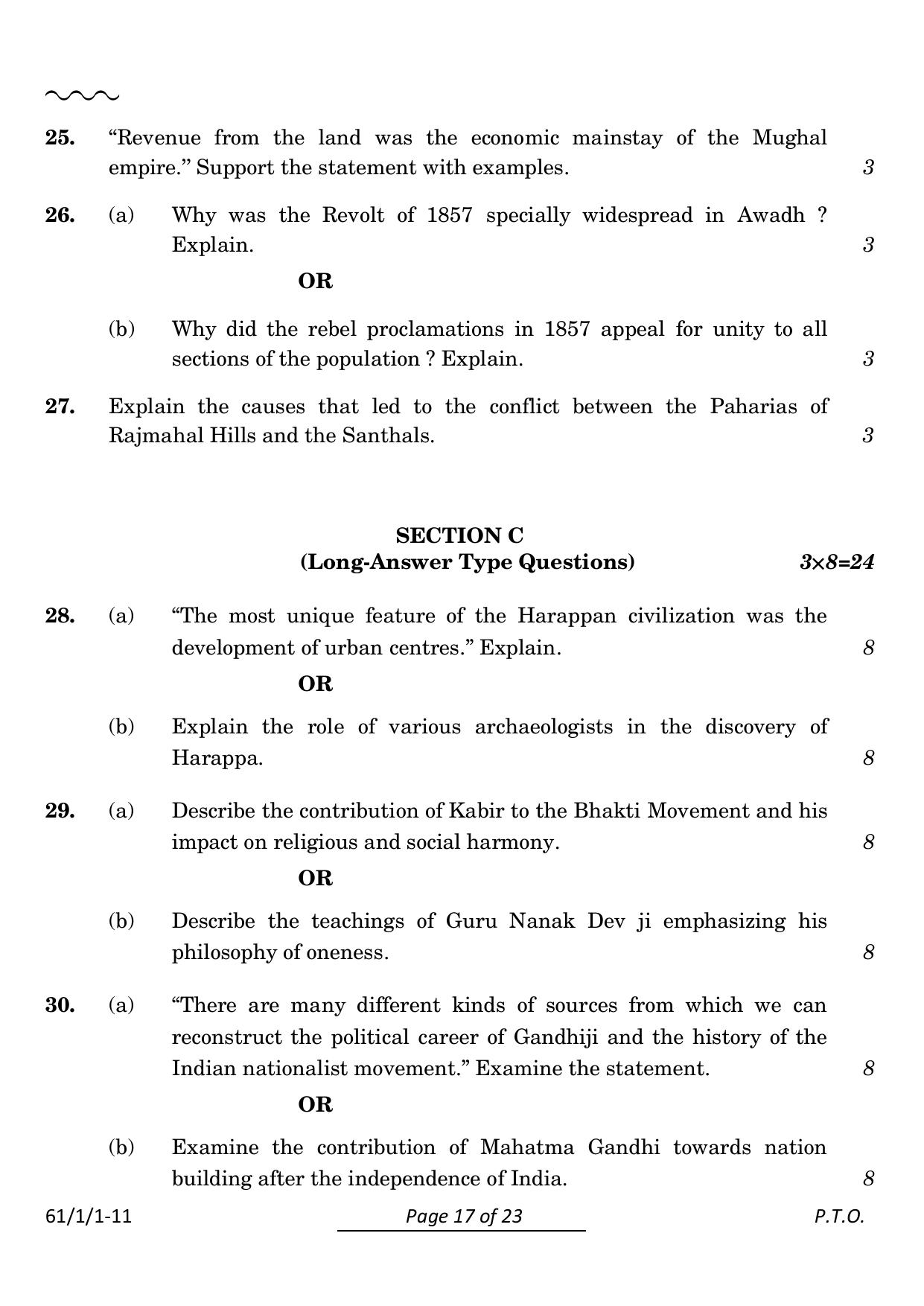 CBSE Class 12 61-1-1 History 2024 Question Paper - Page 17