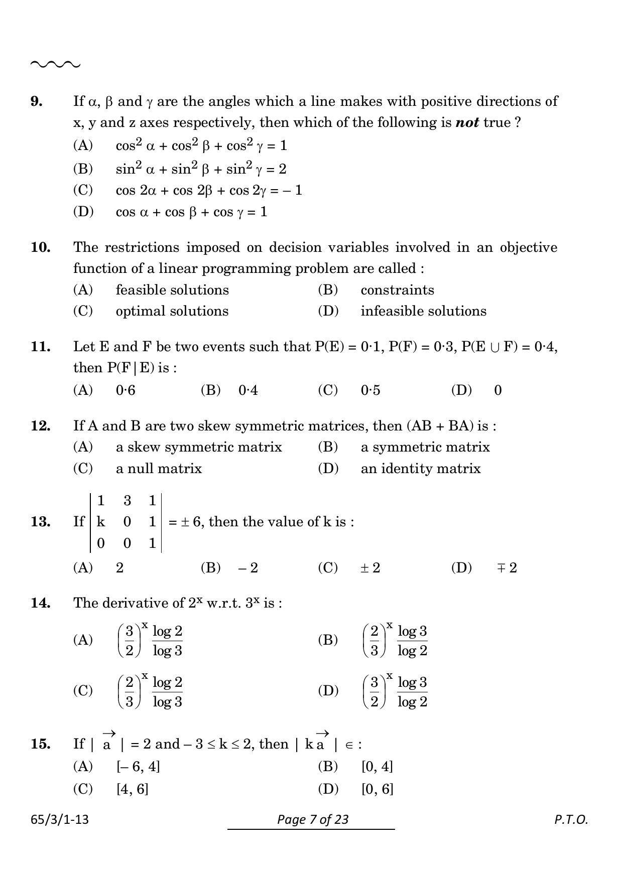 CBSE Class 12 65-3-1 Mathematics 2024 Question Paper - Page 7