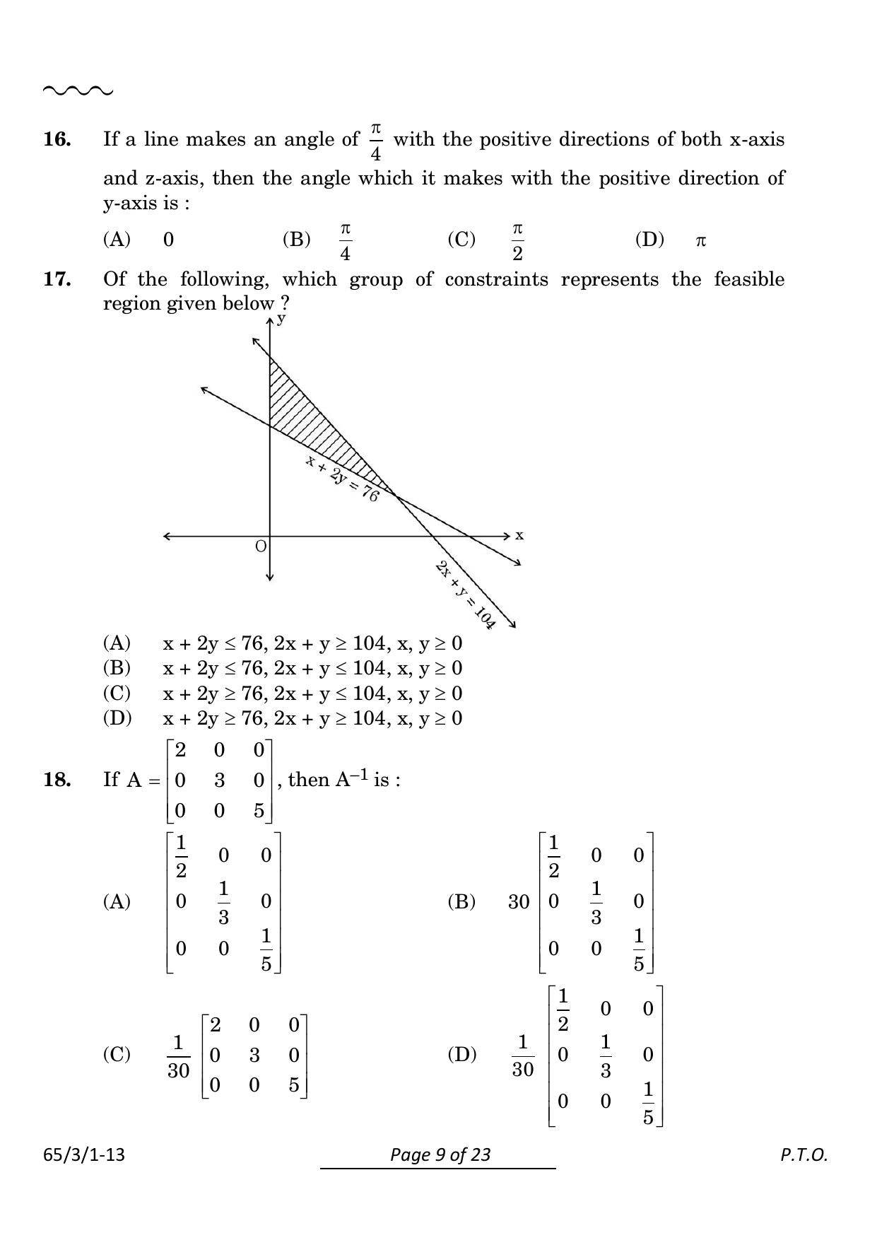 CBSE Class 12 65-3-1 Mathematics 2024 Question Paper - Page 9