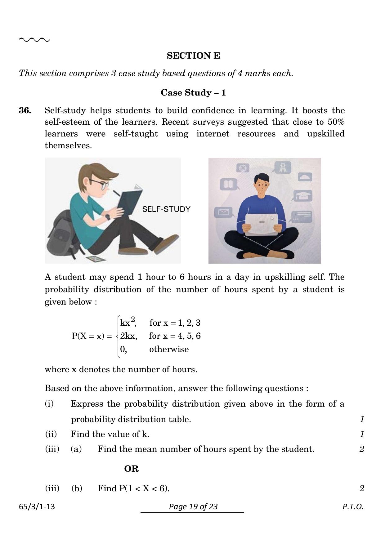 CBSE Class 12 65-3-1 Mathematics 2024 Question Paper - Page 19