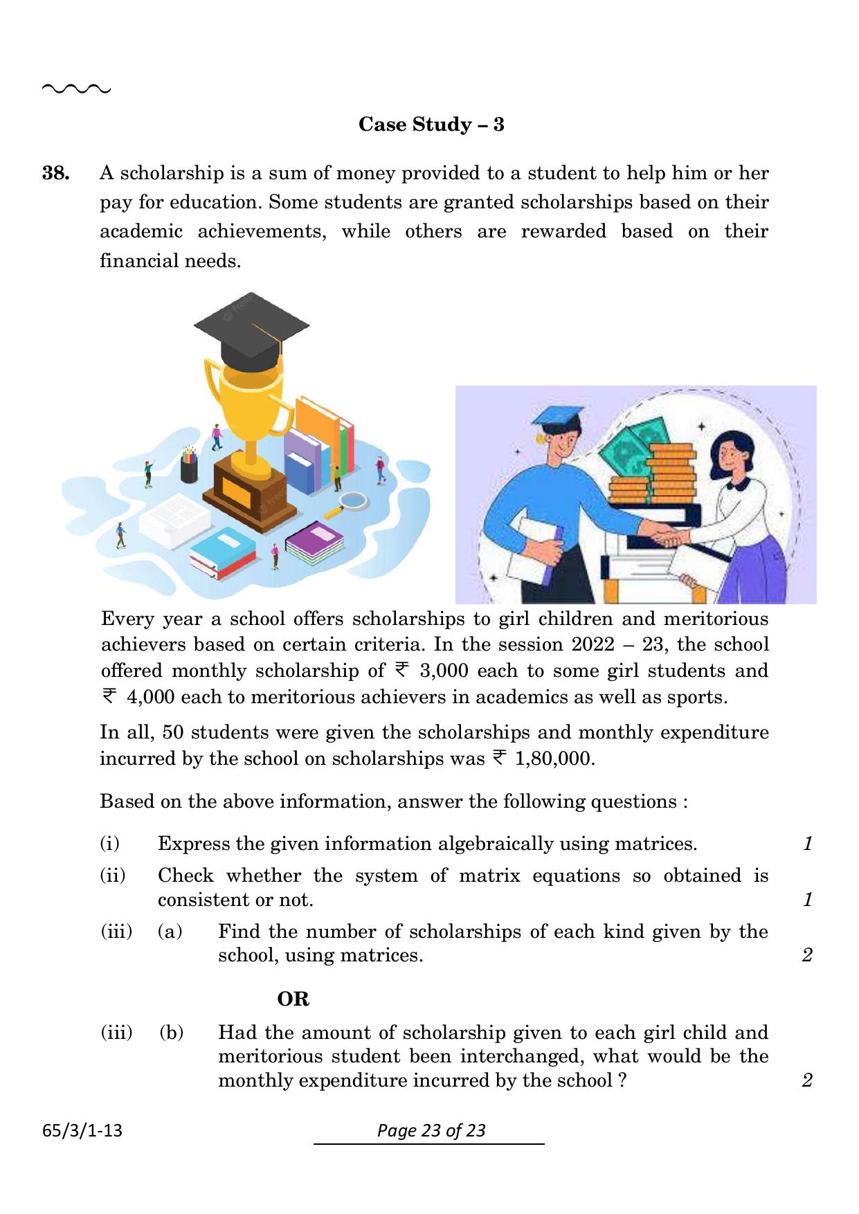 CBSE Class 12 65-3-1 Mathematics 2024 Question Paper - Page 23