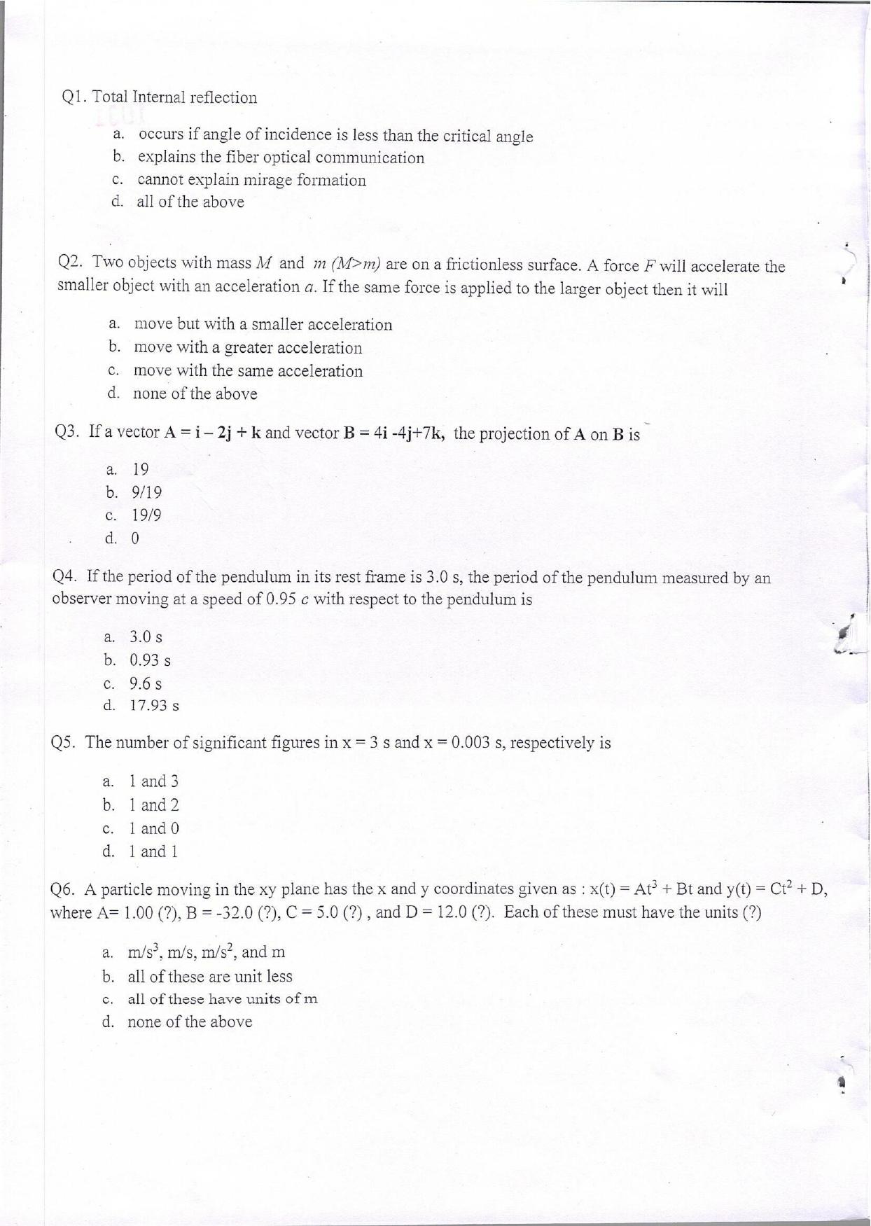 KUET 2024 Integrated BSc MSc in Physics/Energy Studies Question Paper - Page 2