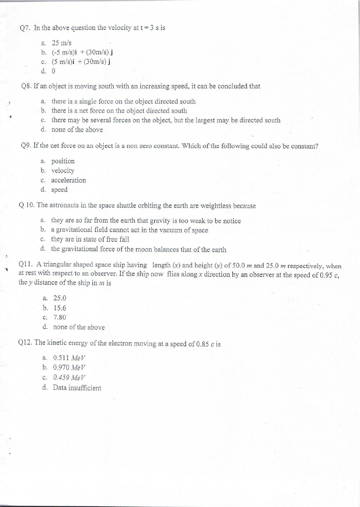 KUET 2024 Integrated BSc MSc in Physics/Energy Studies Question Paper - Page 3