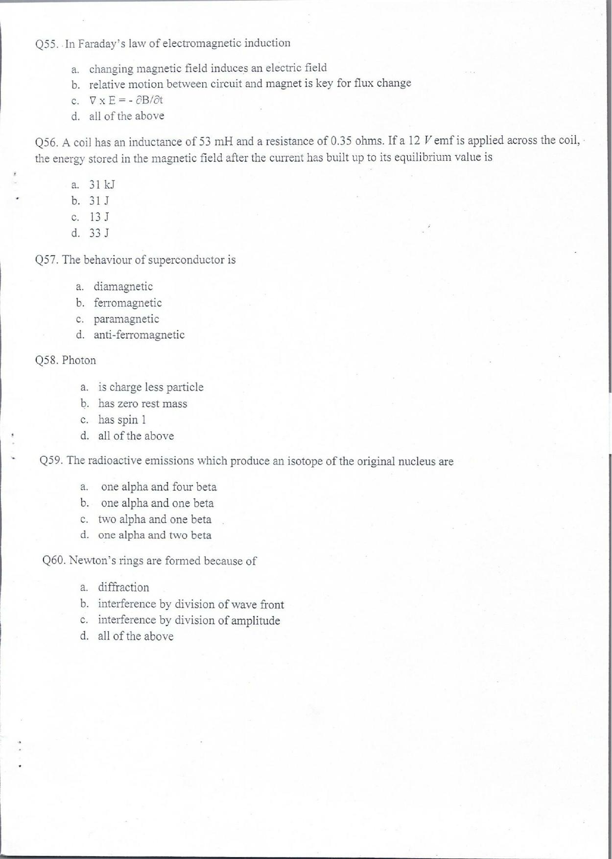 KUET 2024 Integrated BSc MSc in Physics/Energy Studies Question Paper - Page 11