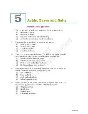 NCERT Exemplar Book for Class 7 Science: Chapter 5-Acids, Bases, and Salts