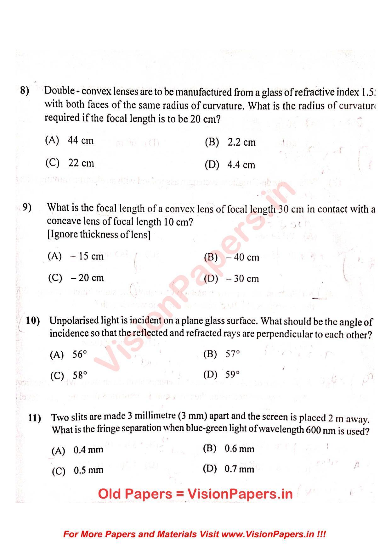 GUJCET Physics 2022 Question Paper - Page 3
