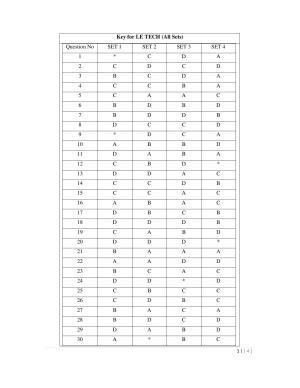 OJEE 2013 LE Tech Answer Key