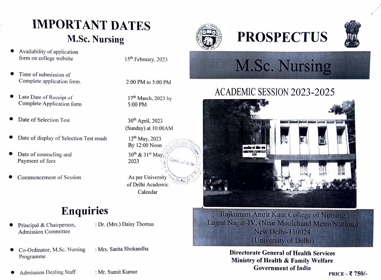 RAKCON M.Sc Nursing Entrance Exam - Page 1