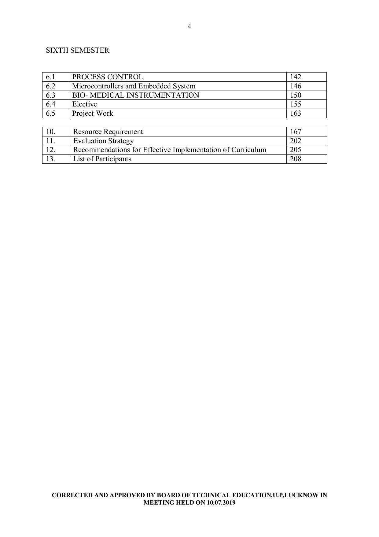 EFFECTIVE FROM JULY 2019-20 - SIX SEMESTER DIPLOMA COURSE IN INSTRUMENTATION AND CONTROL ENGINEERING - Page 4