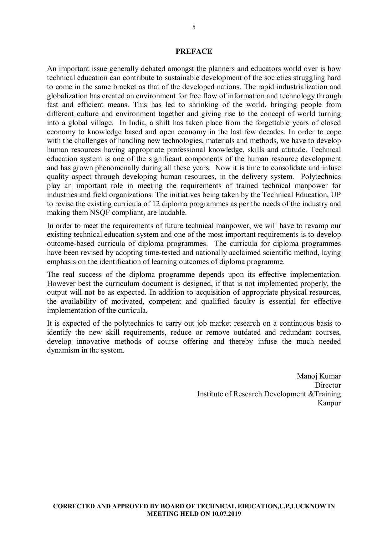 EFFECTIVE FROM JULY 2019-20 - SIX SEMESTER DIPLOMA COURSE IN INSTRUMENTATION AND CONTROL ENGINEERING - Page 5