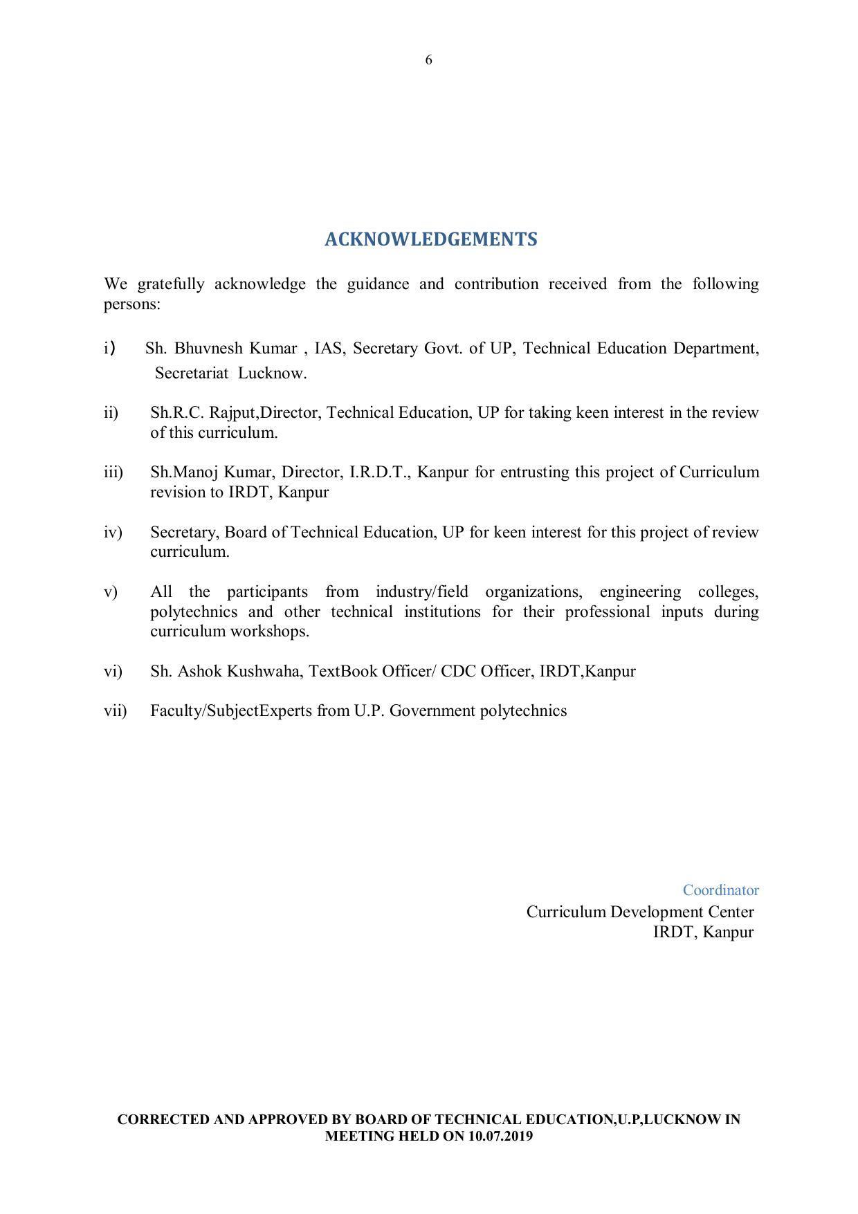 EFFECTIVE FROM JULY 2019-20 - SIX SEMESTER DIPLOMA COURSE IN INSTRUMENTATION AND CONTROL ENGINEERING - Page 6