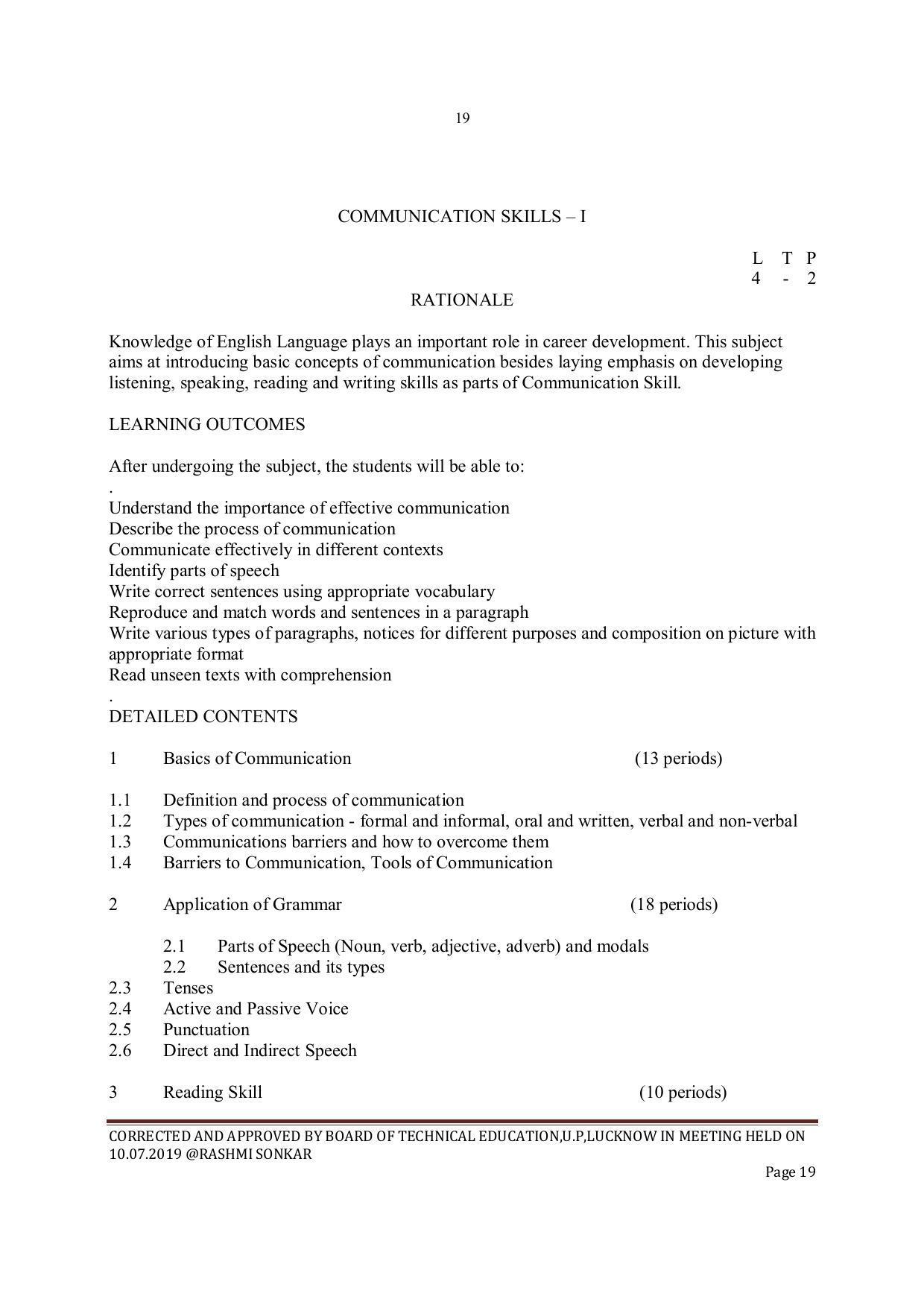 EFFECTIVE FROM JULY 2019-20 - SIX SEMESTER DIPLOMA COURSE IN INSTRUMENTATION AND CONTROL ENGINEERING - Page 21