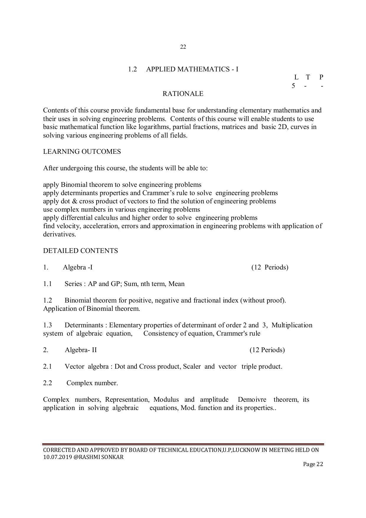 EFFECTIVE FROM JULY 2019-20 - SIX SEMESTER DIPLOMA COURSE IN INSTRUMENTATION AND CONTROL ENGINEERING - Page 24