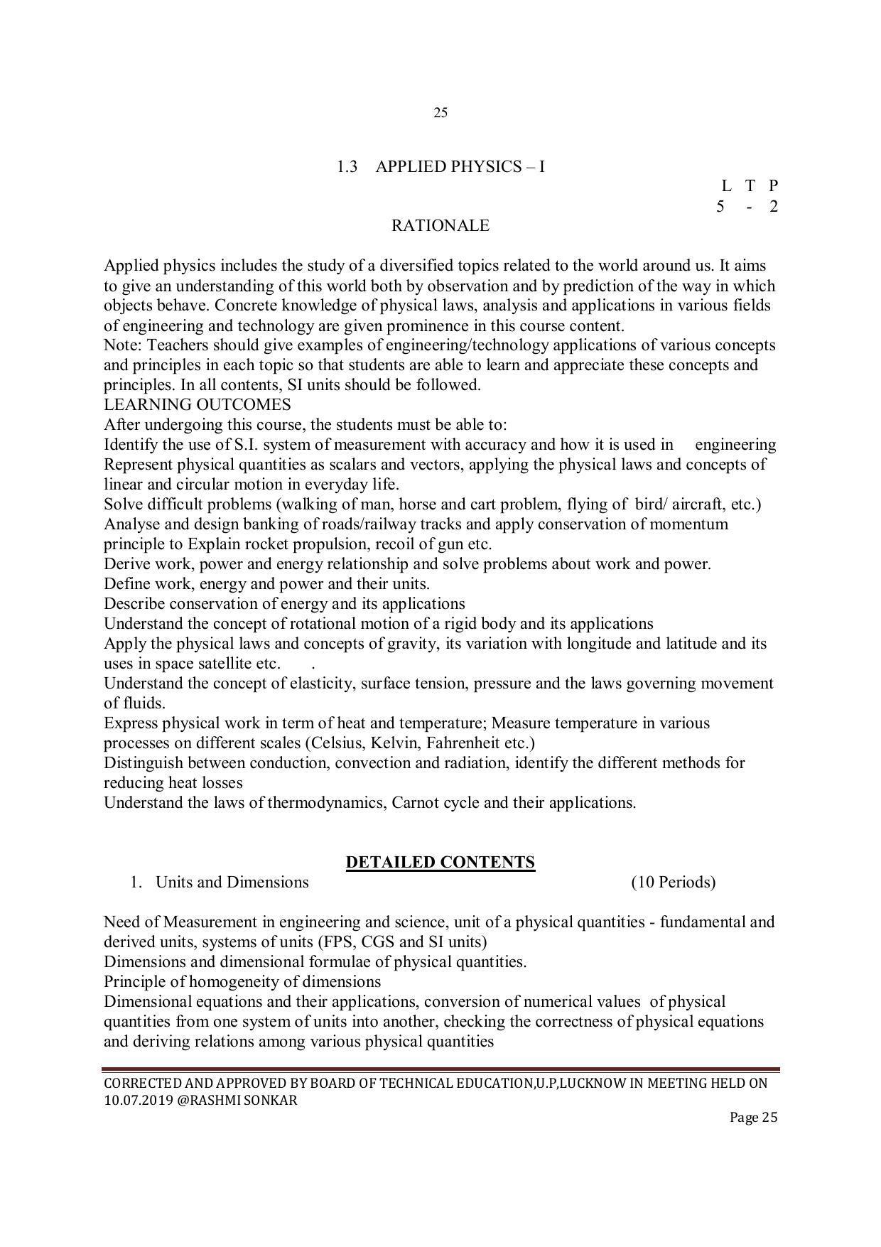 EFFECTIVE FROM JULY 2019-20 - SIX SEMESTER DIPLOMA COURSE IN INSTRUMENTATION AND CONTROL ENGINEERING - Page 27