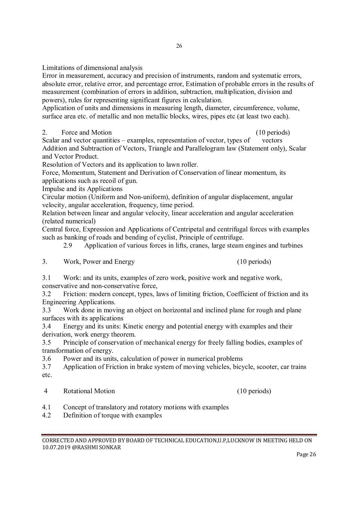 EFFECTIVE FROM JULY 2019-20 - SIX SEMESTER DIPLOMA COURSE IN INSTRUMENTATION AND CONTROL ENGINEERING - Page 28