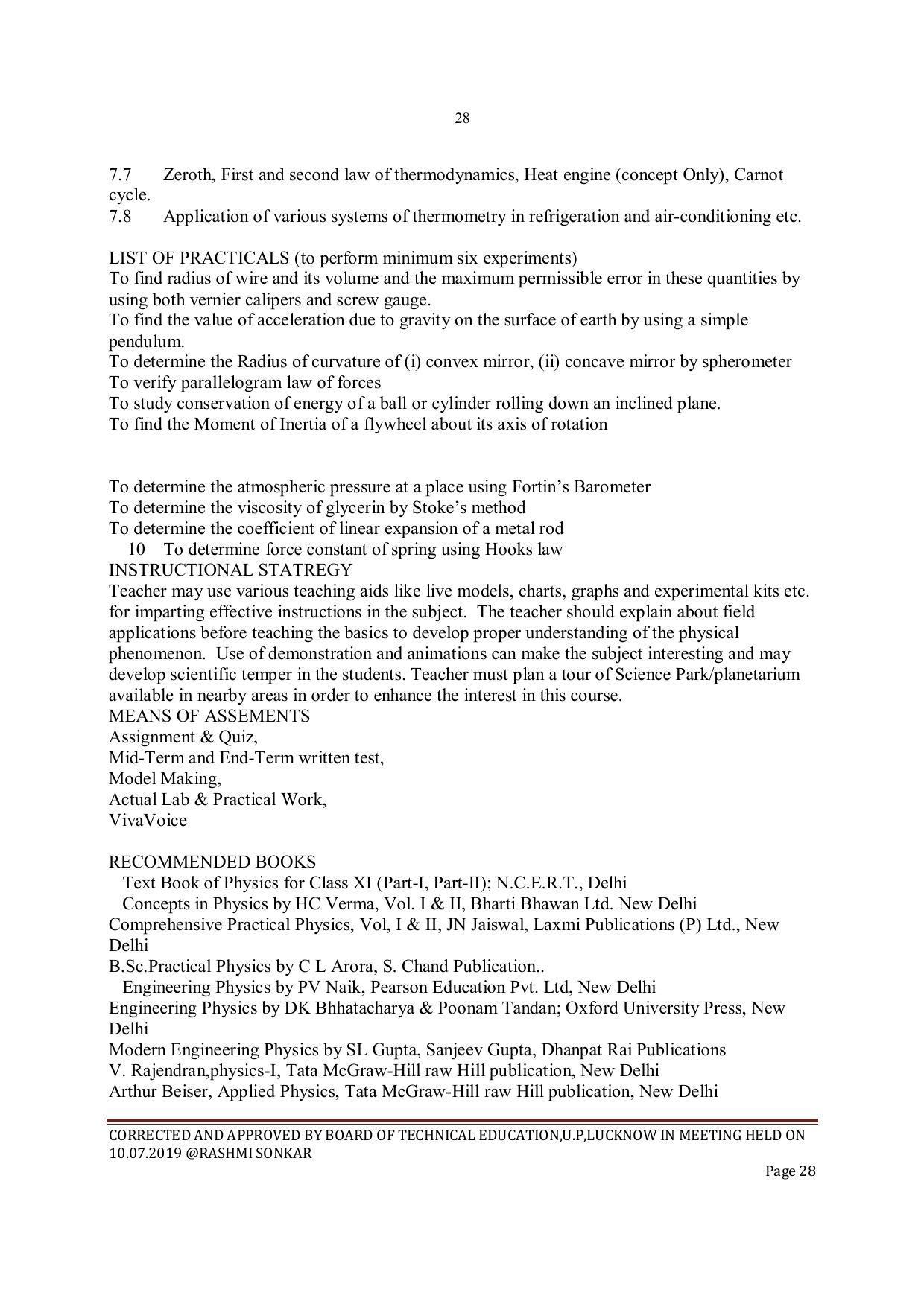 EFFECTIVE FROM JULY 2019-20 - SIX SEMESTER DIPLOMA COURSE IN INSTRUMENTATION AND CONTROL ENGINEERING - Page 30