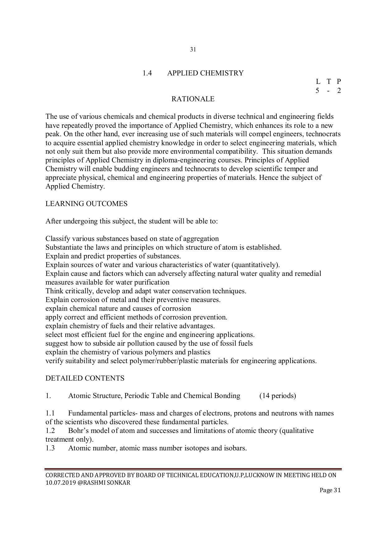 EFFECTIVE FROM JULY 2019-20 - SIX SEMESTER DIPLOMA COURSE IN INSTRUMENTATION AND CONTROL ENGINEERING - Page 33