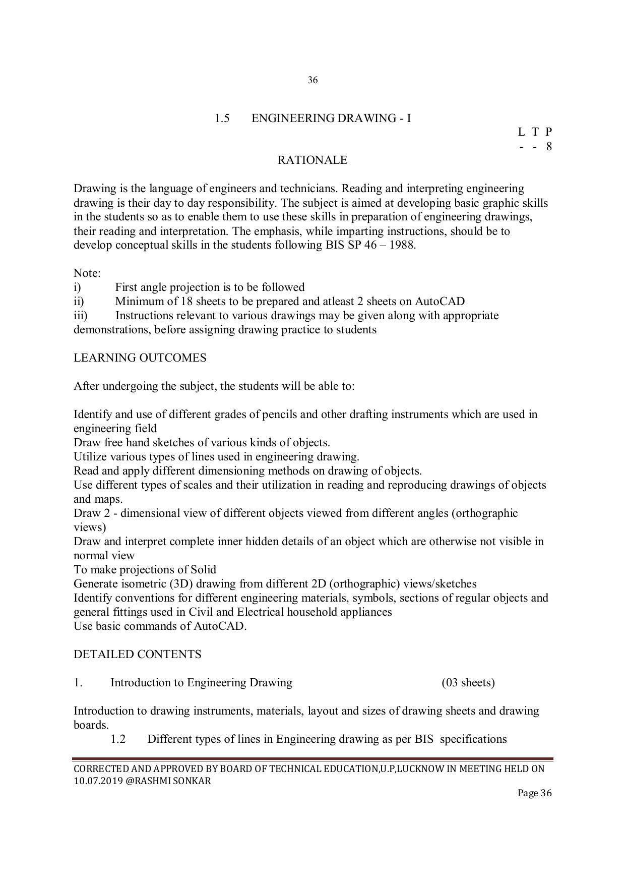 EFFECTIVE FROM JULY 2019-20 - SIX SEMESTER DIPLOMA COURSE IN INSTRUMENTATION AND CONTROL ENGINEERING - Page 38