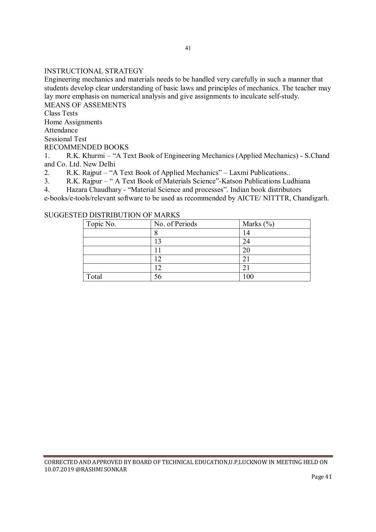 EFFECTIVE FROM JULY 2019-20 - SIX SEMESTER DIPLOMA COURSE IN INSTRUMENTATION AND CONTROL ENGINEERING - Page 43