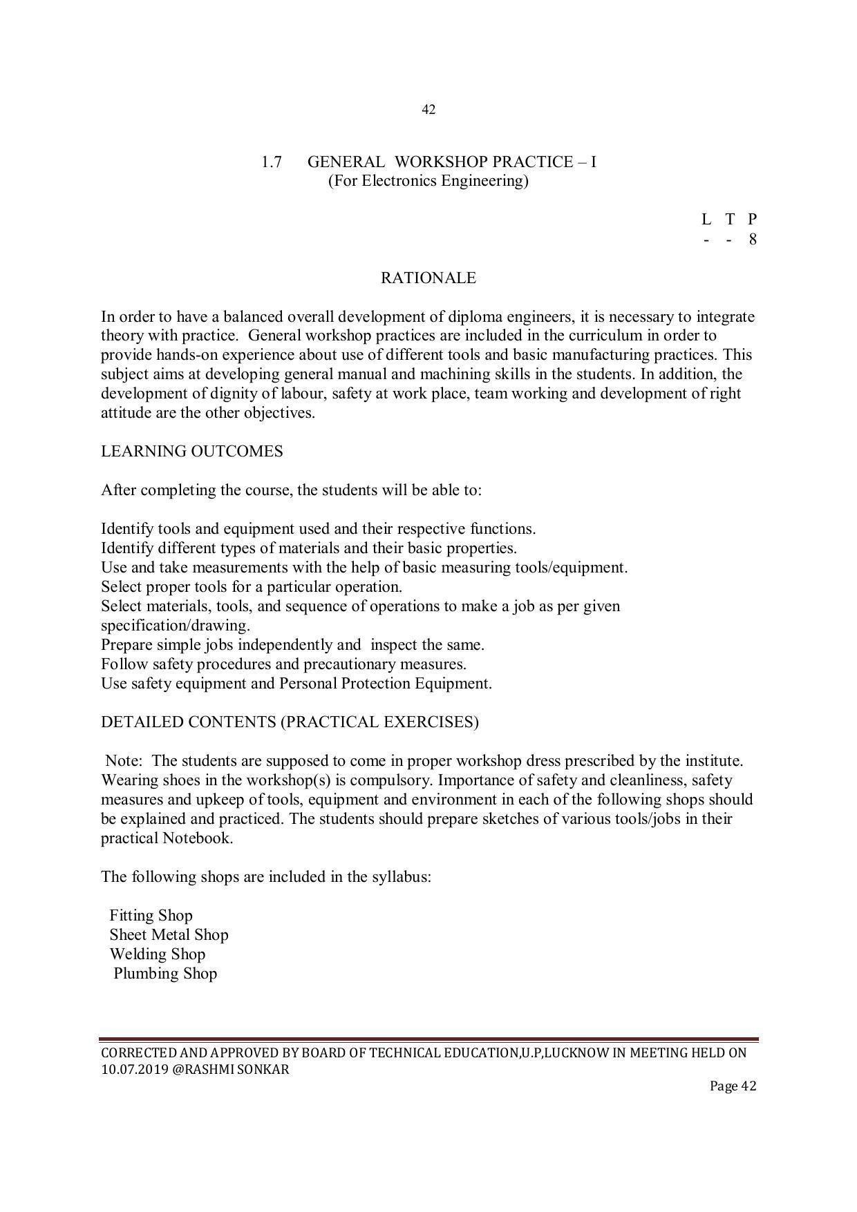 EFFECTIVE FROM JULY 2019-20 - SIX SEMESTER DIPLOMA COURSE IN INSTRUMENTATION AND CONTROL ENGINEERING - Page 44